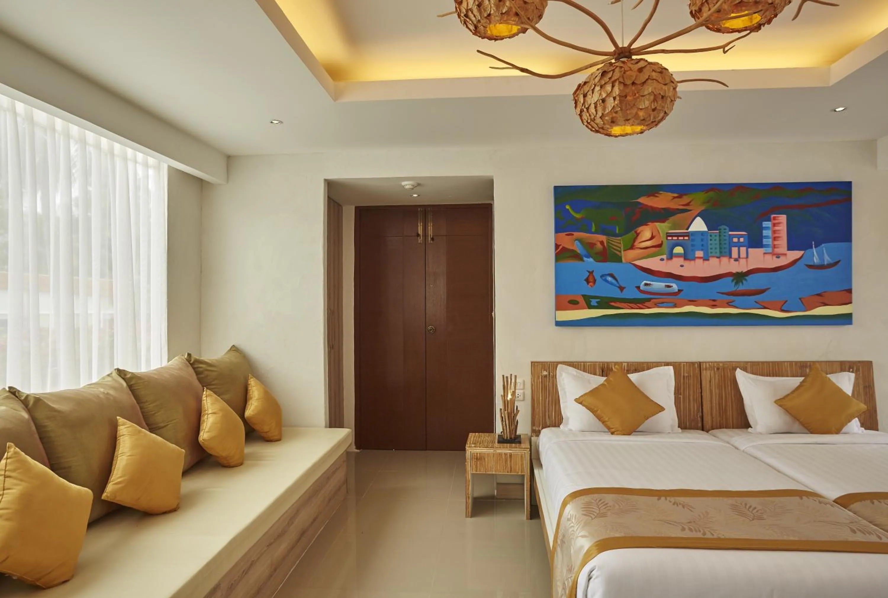 Shower, Bed in Dhevan Dara Beach Villa Kuiburi