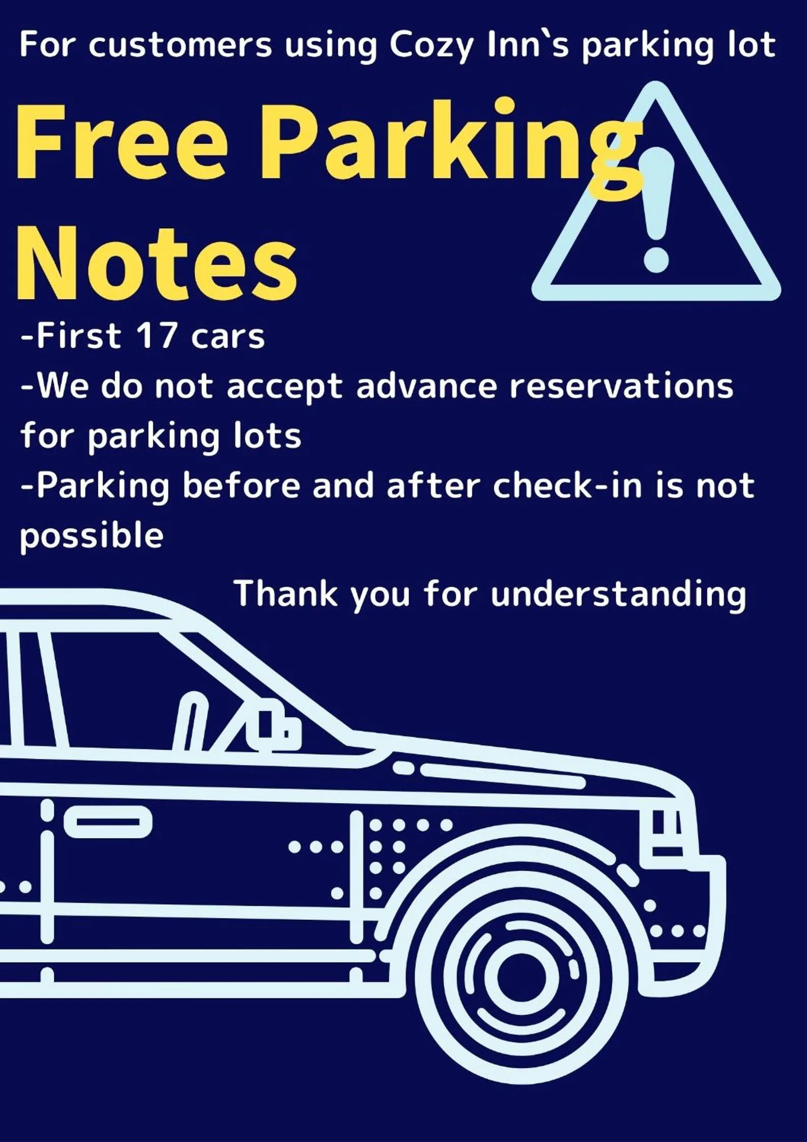 Parking in Cozy Inn OTARU