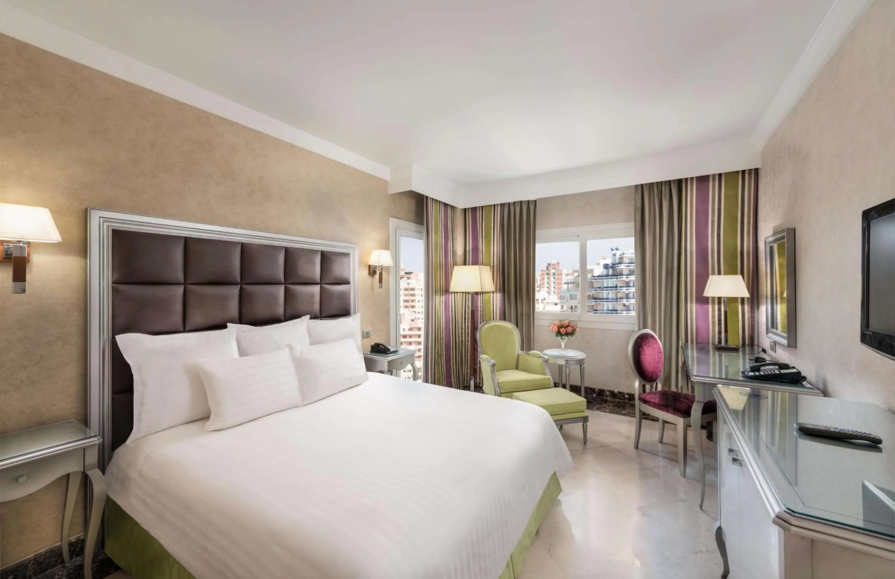 Bed in Hilton Alexandria Corniche Hotel