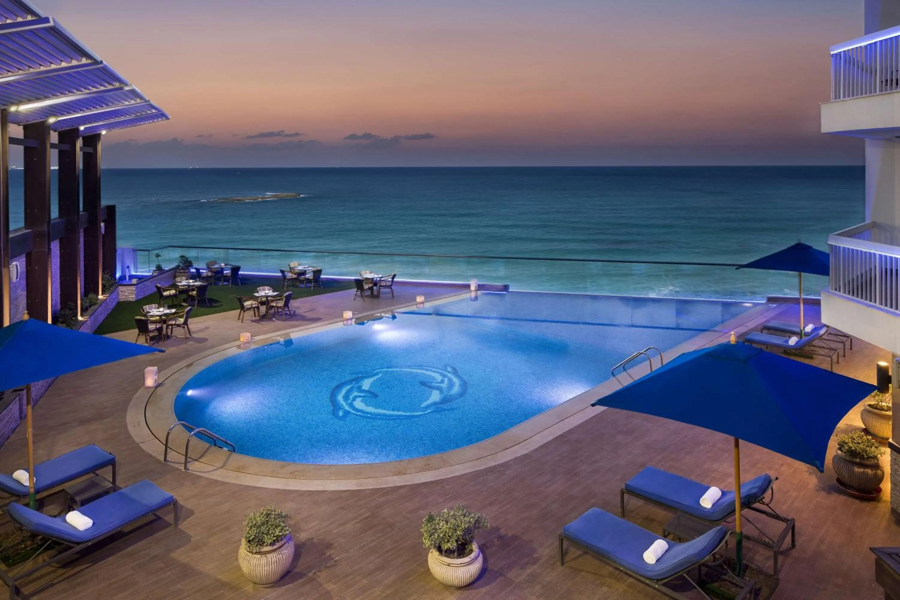Pool view in Hilton Alexandria Corniche Hotel