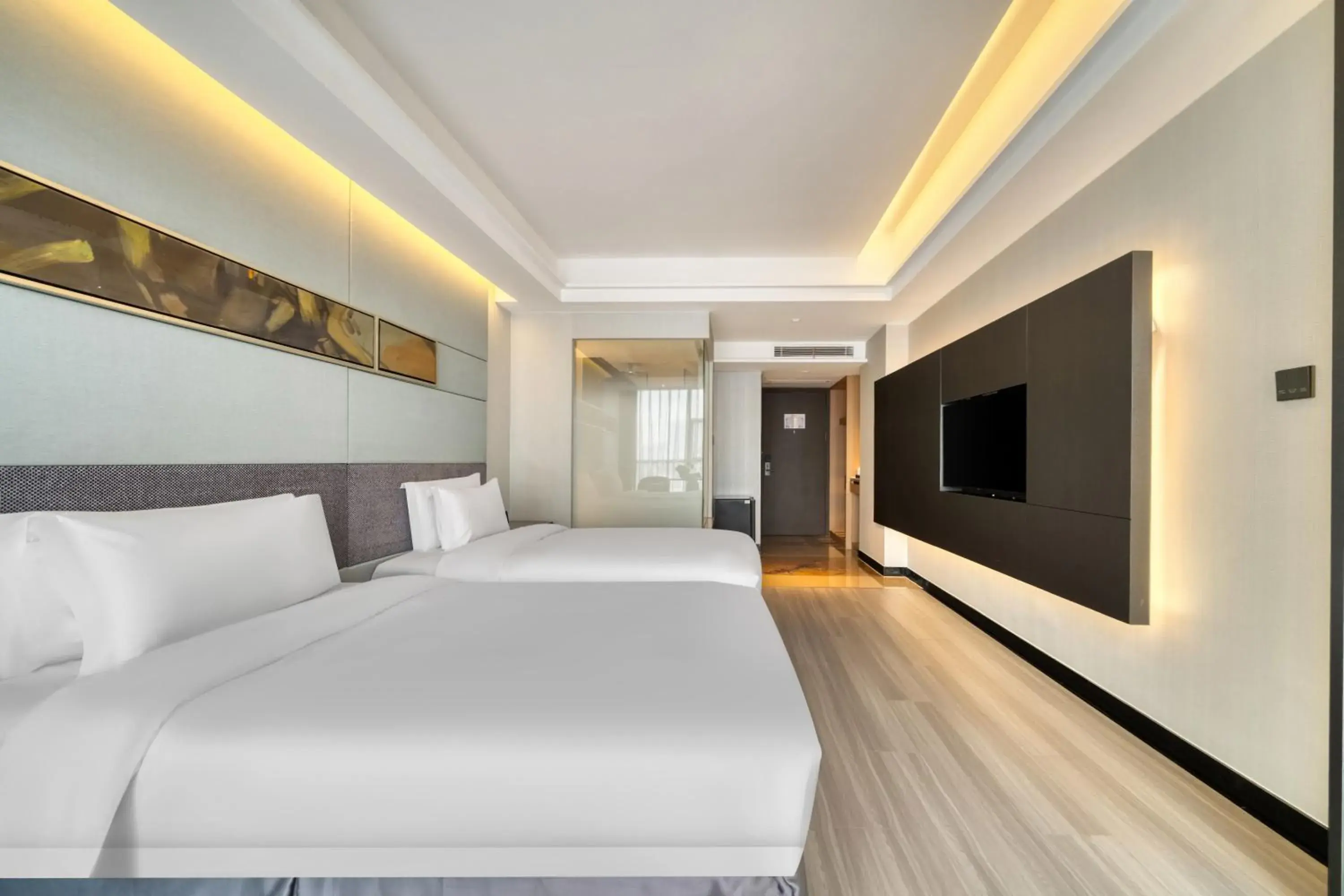 Deluxe Twin Bed Room with City View(Building A) in 义乌国际大厦酒店 Deluxe Twin Bed Room with City View(Building A) in 义乌国际大厦酒店