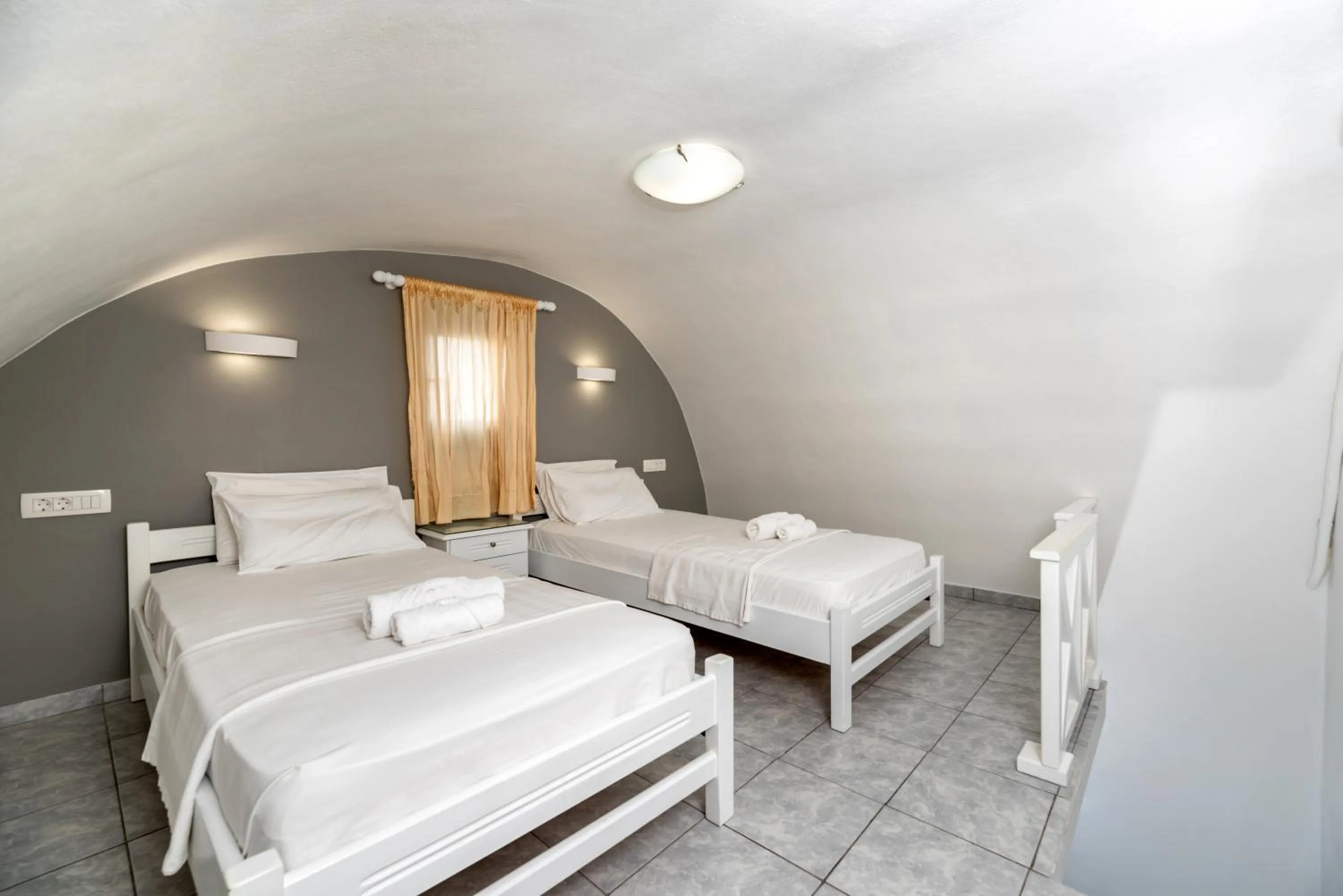 Bedroom, Bed in Villa Anemomilos Perissa