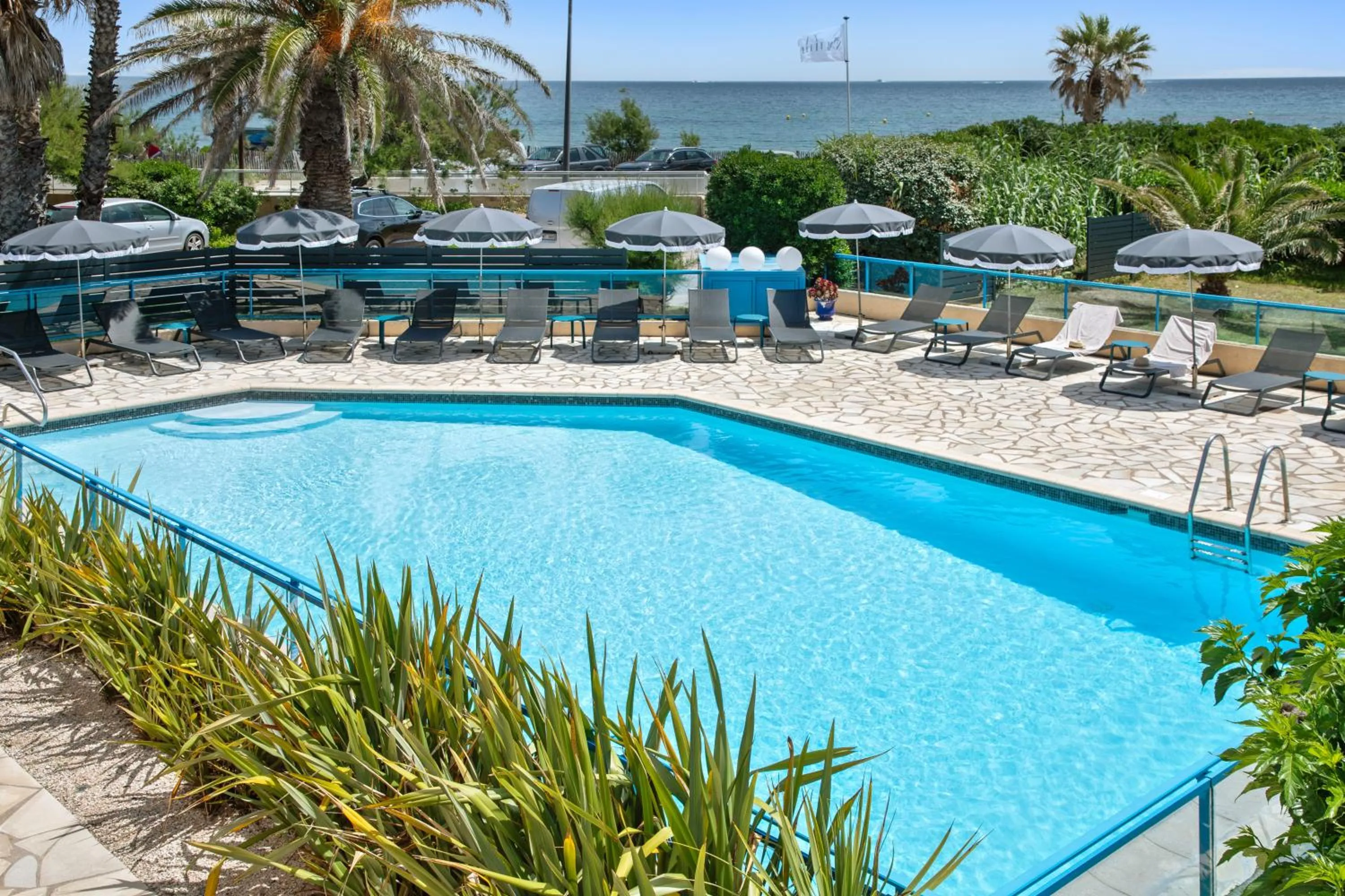 Pool view in Hôtel La Nartelle