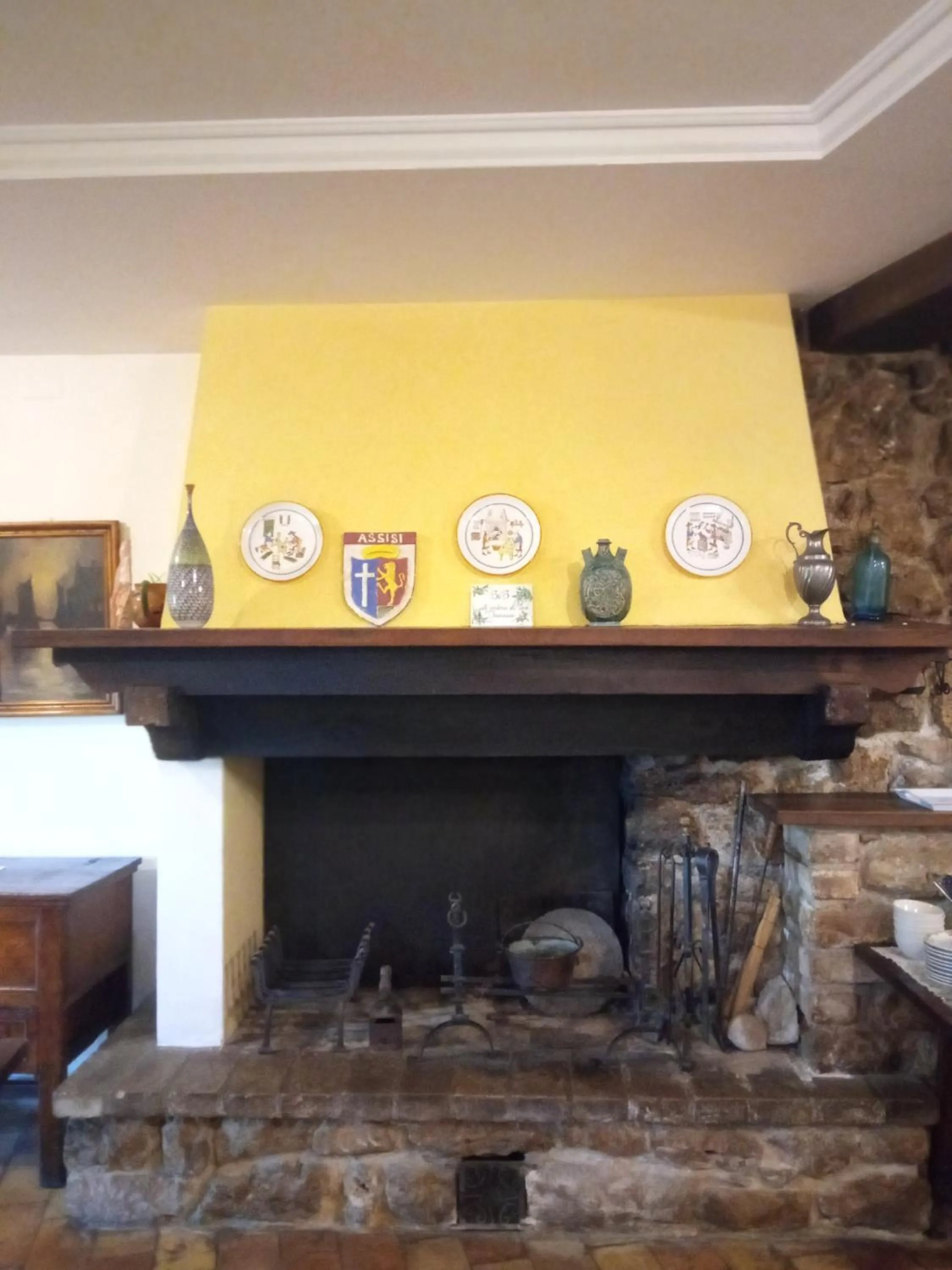 fireplace in All'Ombra di San Damiano