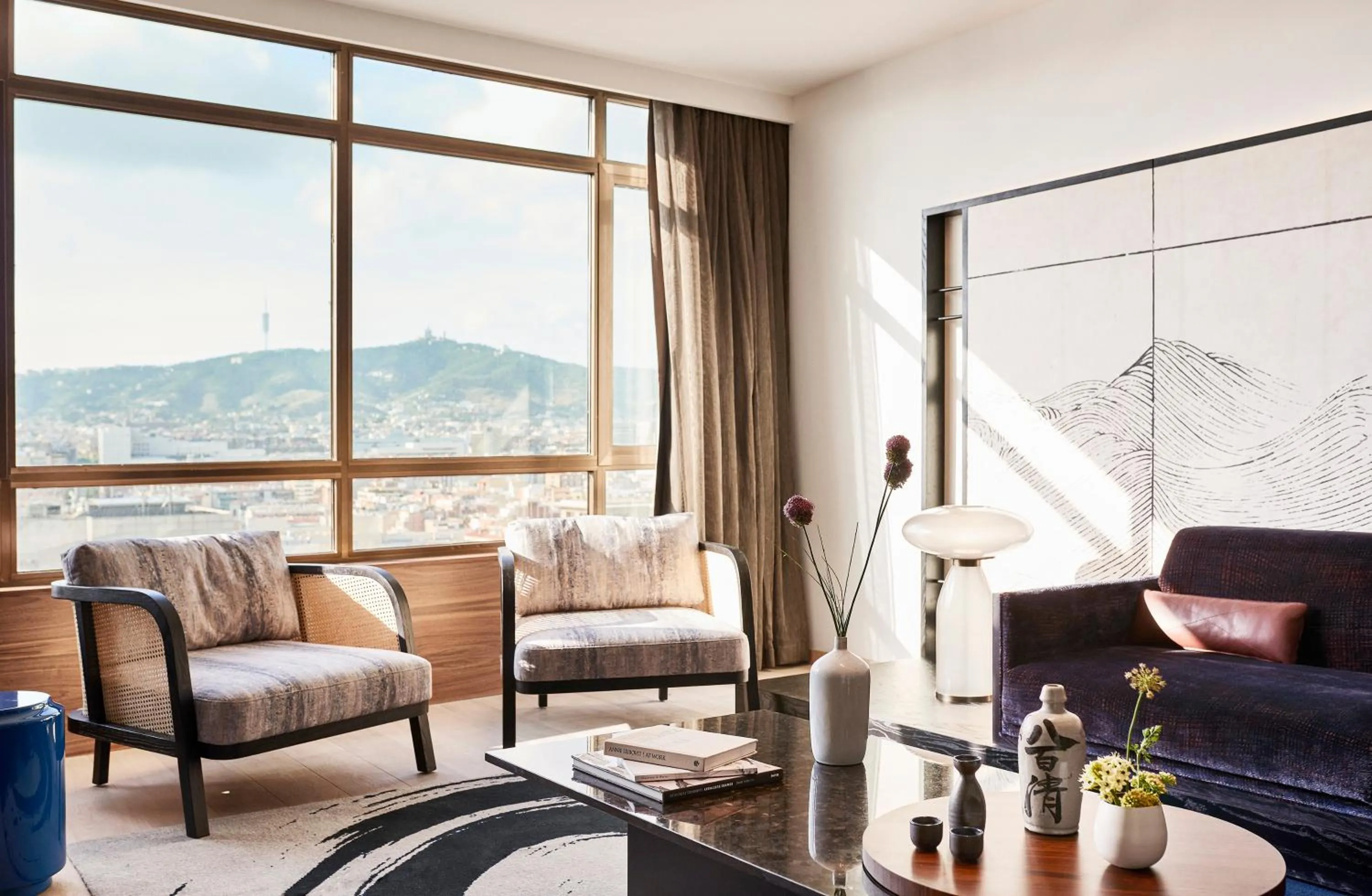 Seating area in Nobu Hotel Barcelona