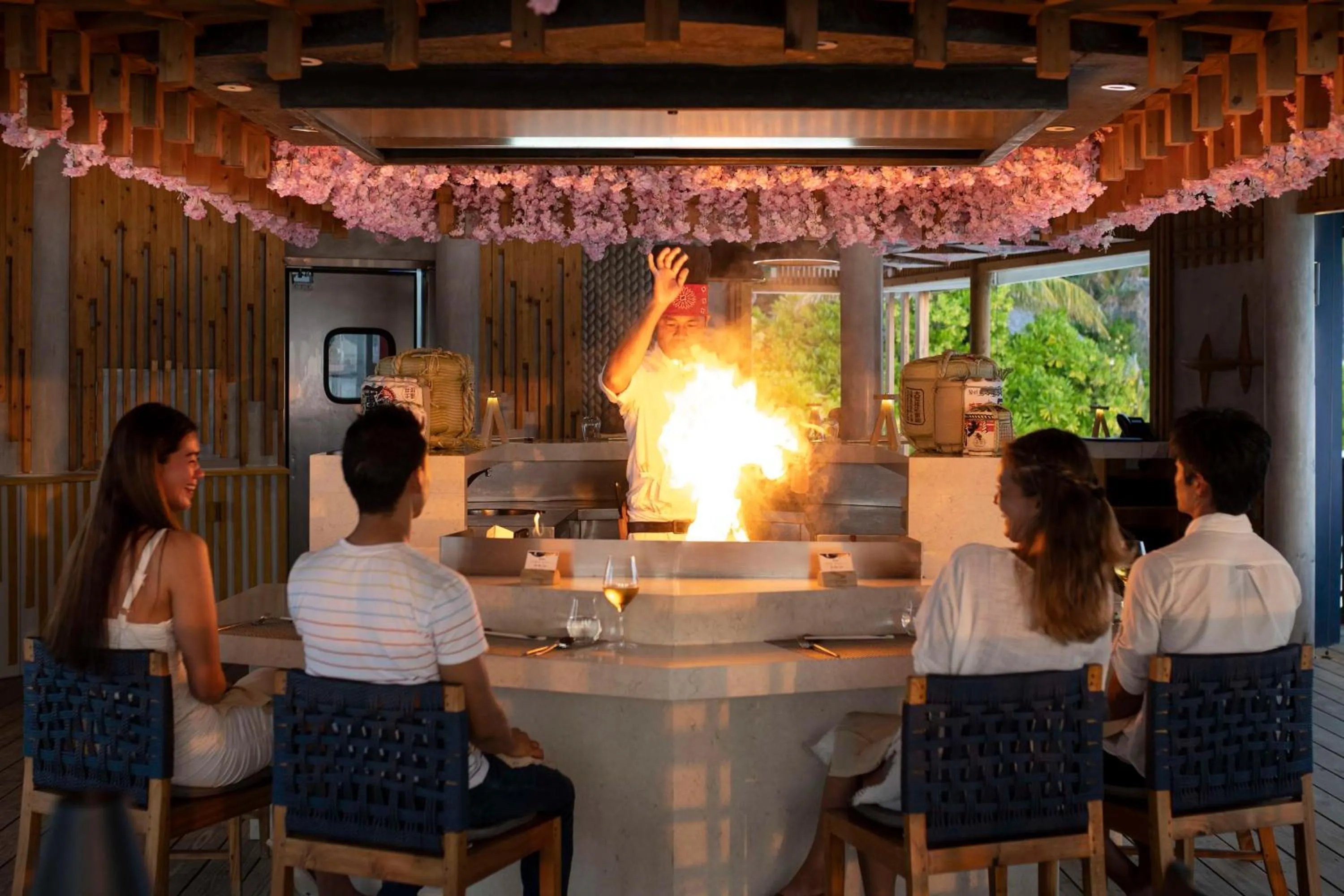 Restaurant/places to eat in OUTRIGGER Maldives Maafushivaru Resort - 25 percent discount on transfers for min 4 nights stay and more, valid for reservations between 01 July till 22 Dec 2025