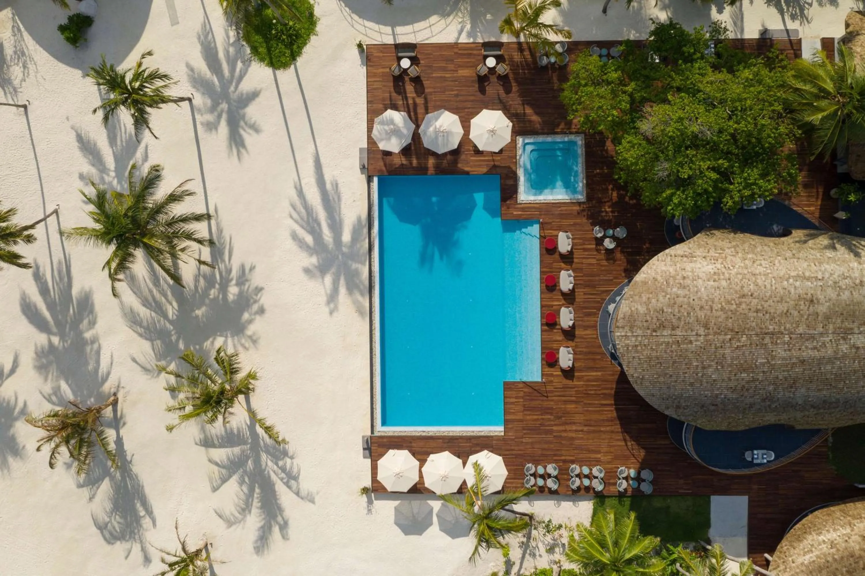 Pool view in OUTRIGGER Maldives Maafushivaru Resort - 25 percent discount on transfers for min 4 nights stay and more, valid for reservations between 01 July till 22 Dec 2025