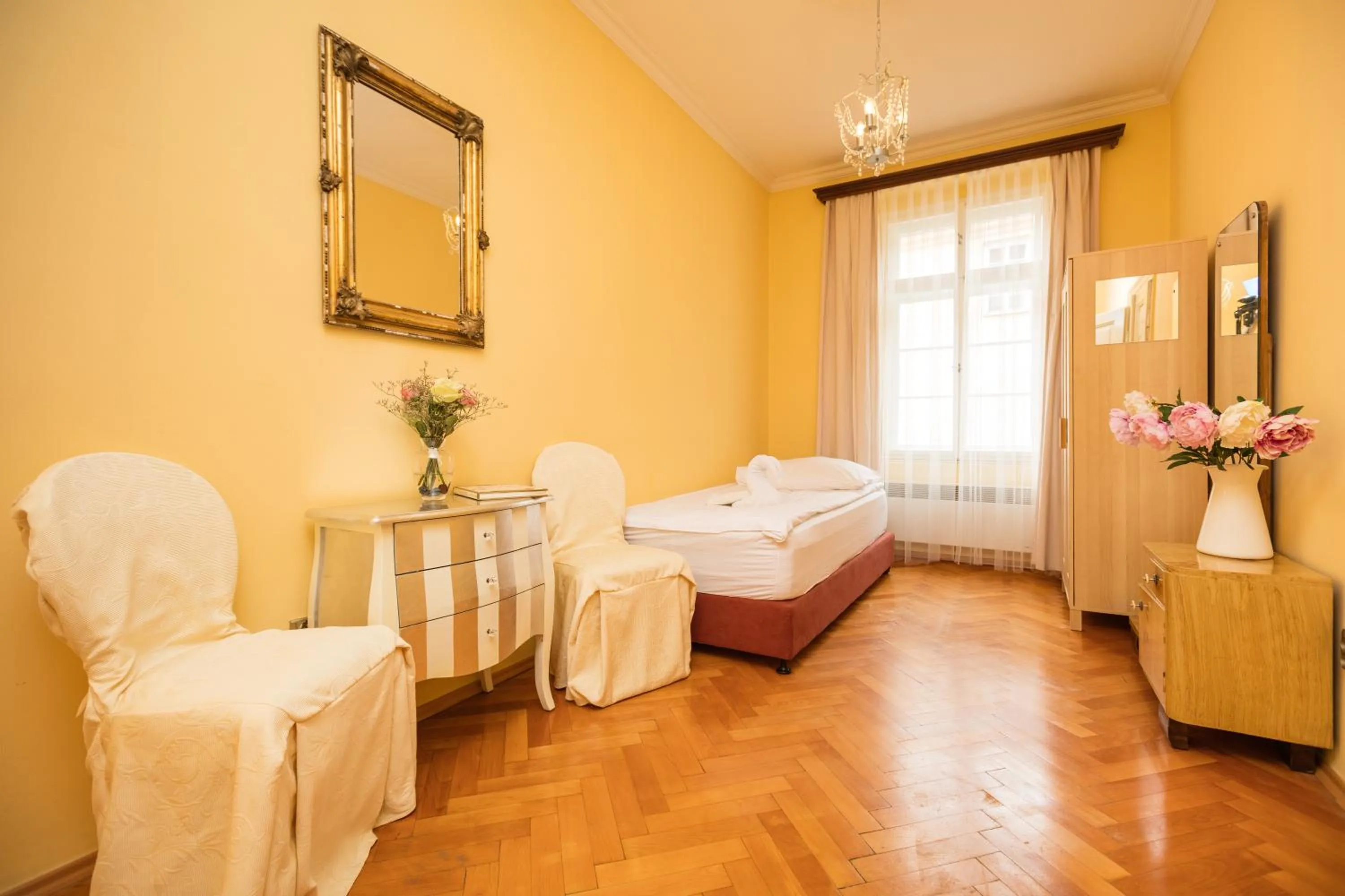 Bed in Prague Siesta Apartments