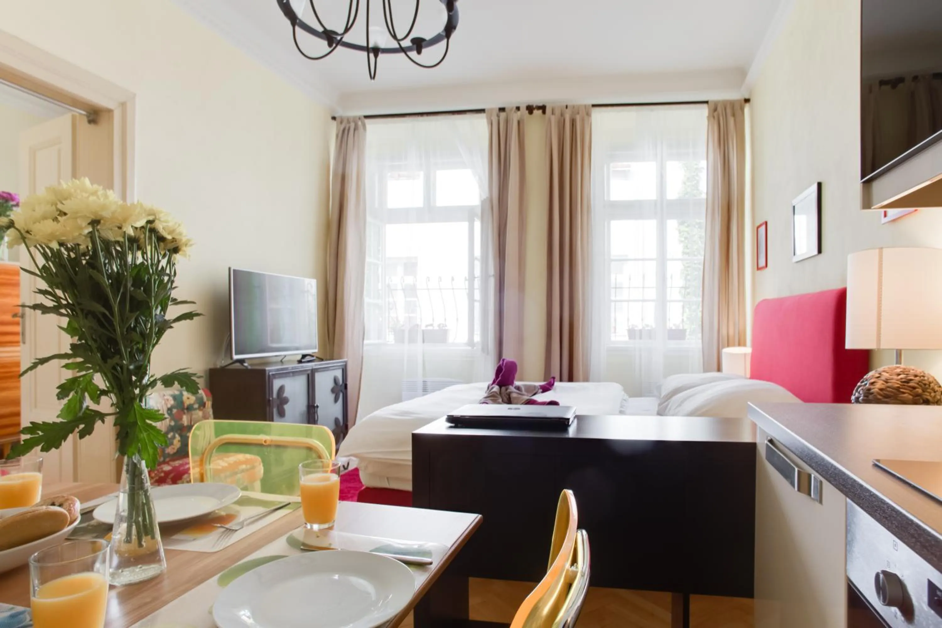 Bed in Prague Siesta Apartments