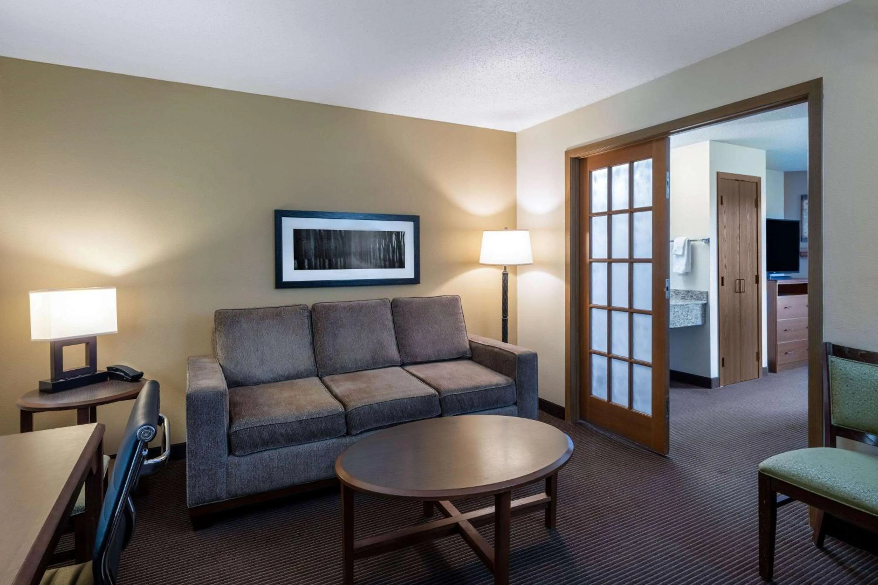 Bed in AmericInn by Wyndham Two Harbors Near Lake Superior