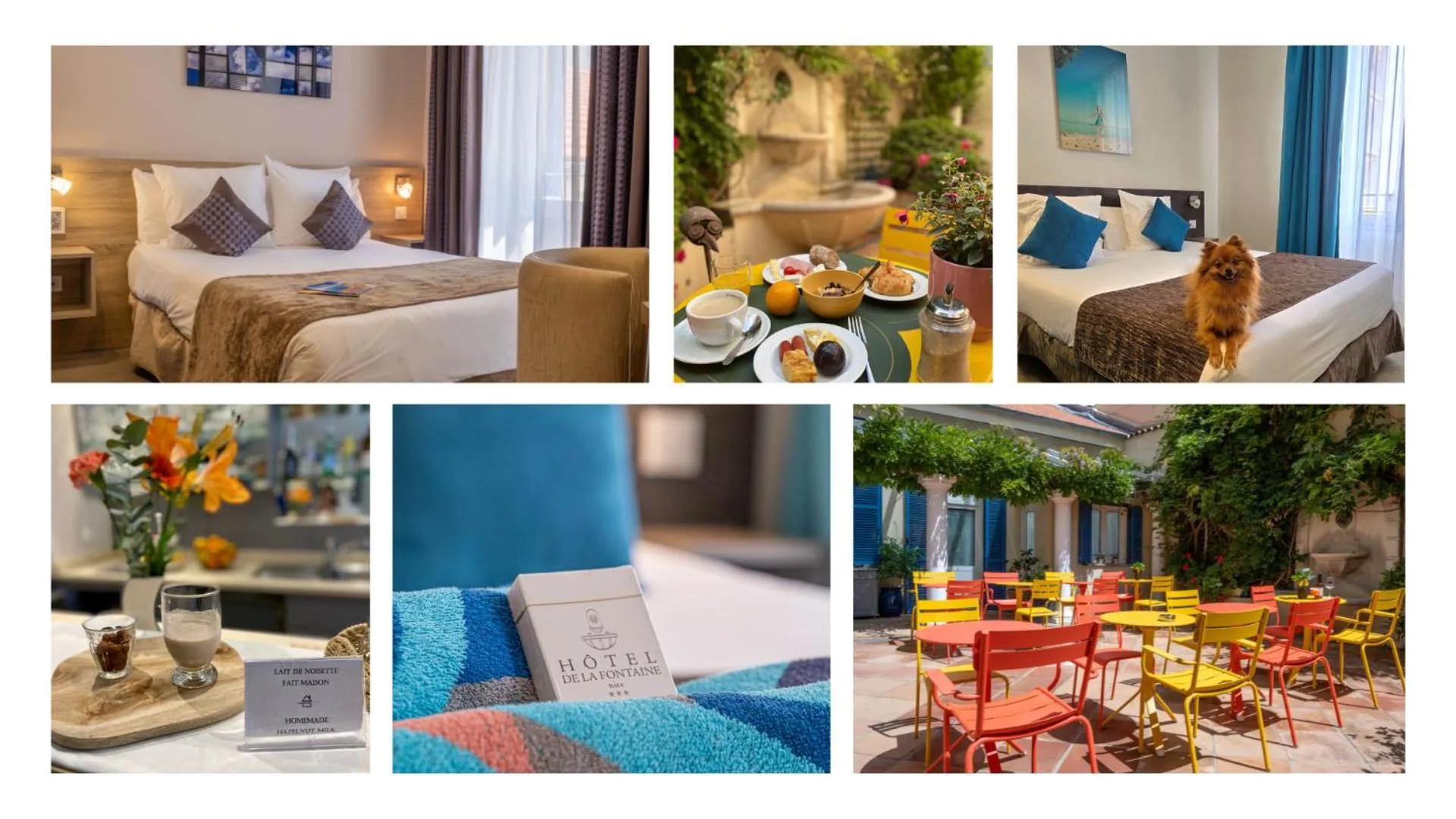 Patio in Hôtel de la Fontaine