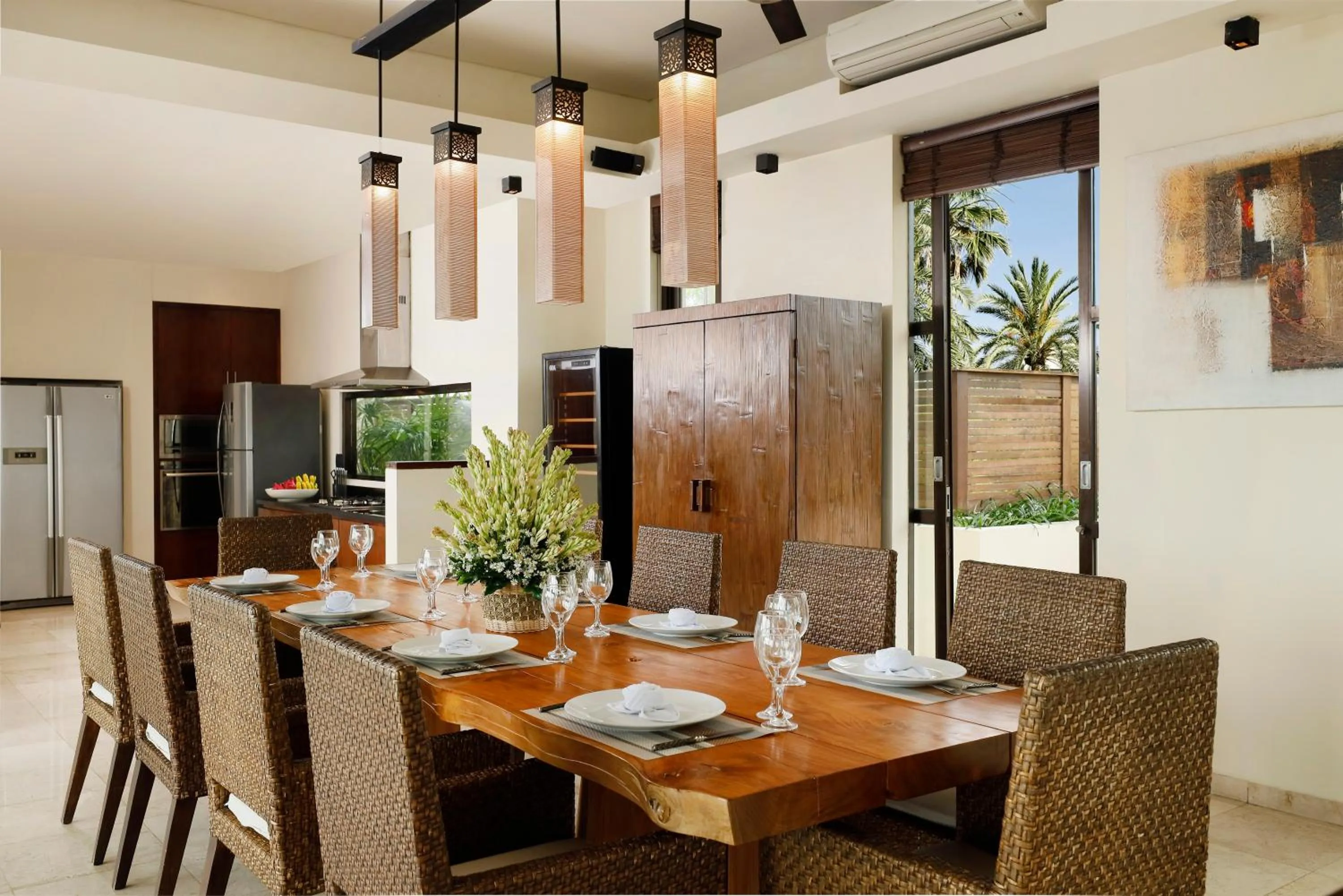 Dining area in Villa Jamalu by Nakula