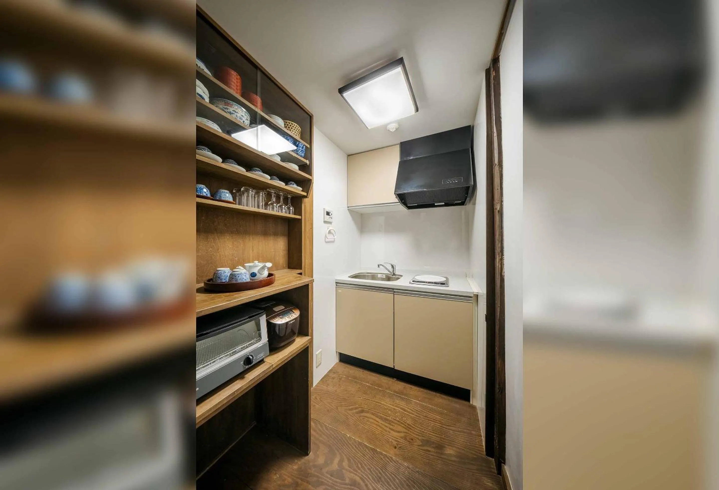 kitchen in Gion Koyu an Machiya House