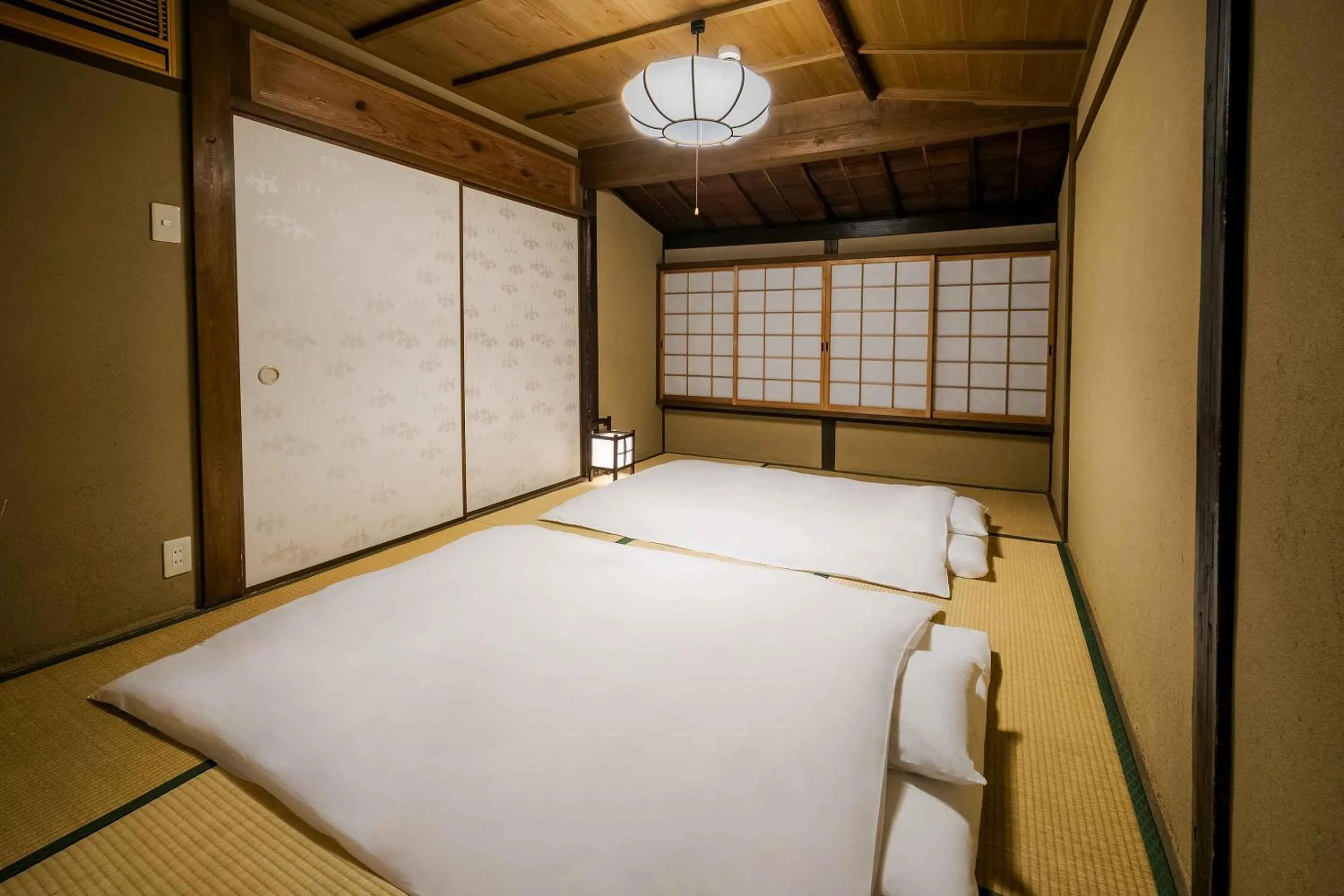 Bed in Gion Koyu an Machiya House