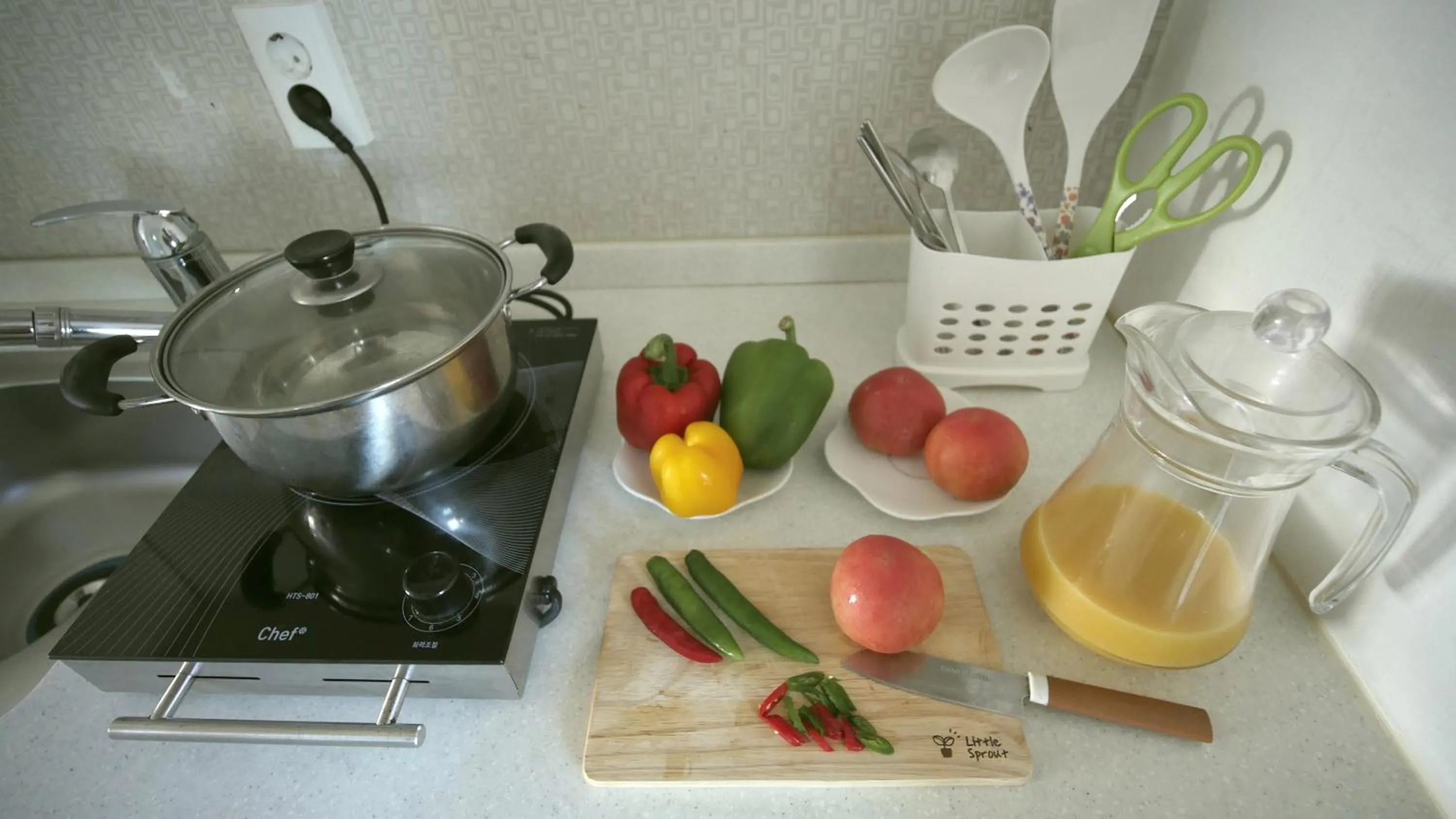 Kitchen or kitchenette in Residence Mumum Hotel