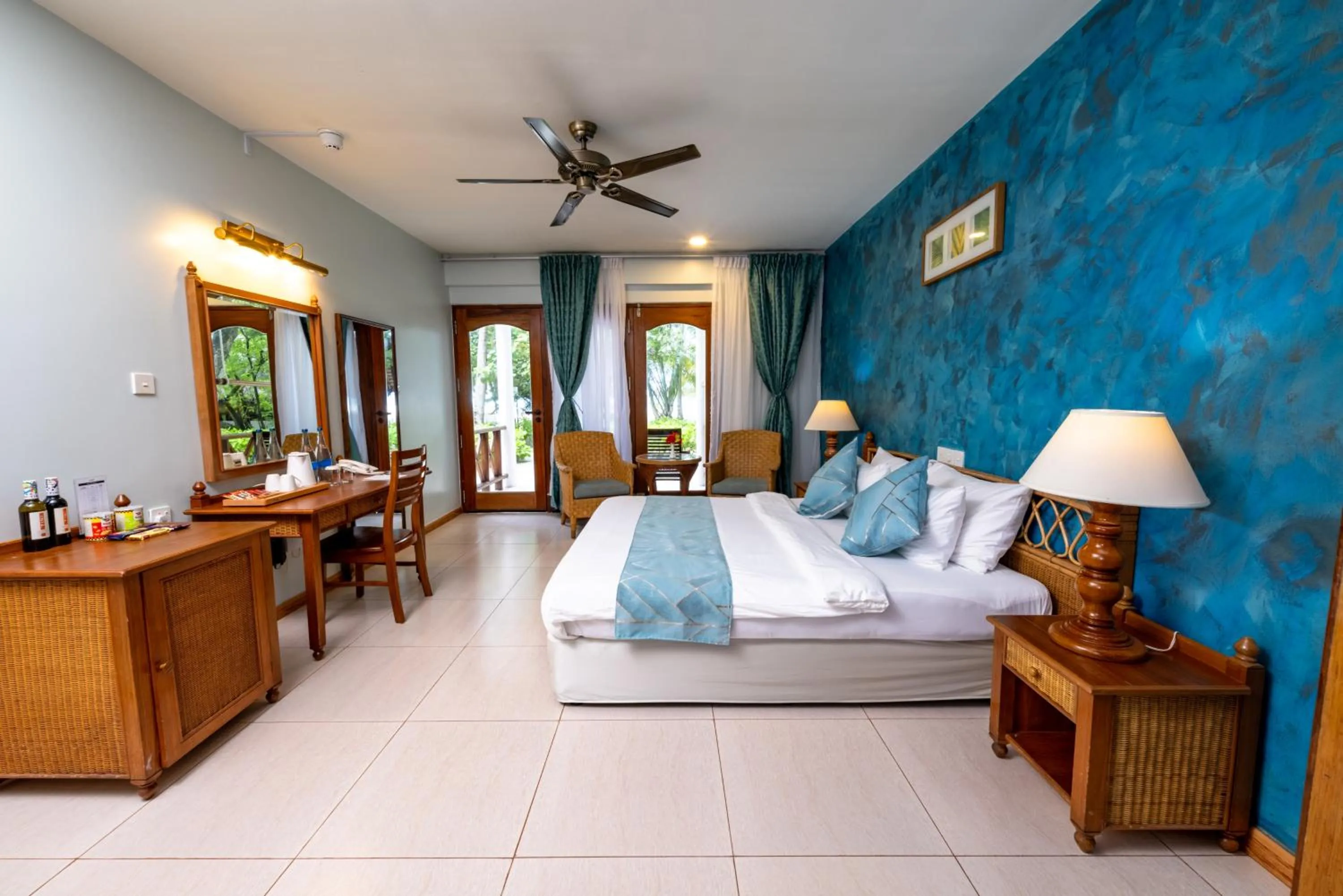 View (from property/room), Bed in Fihalhohi Maldives