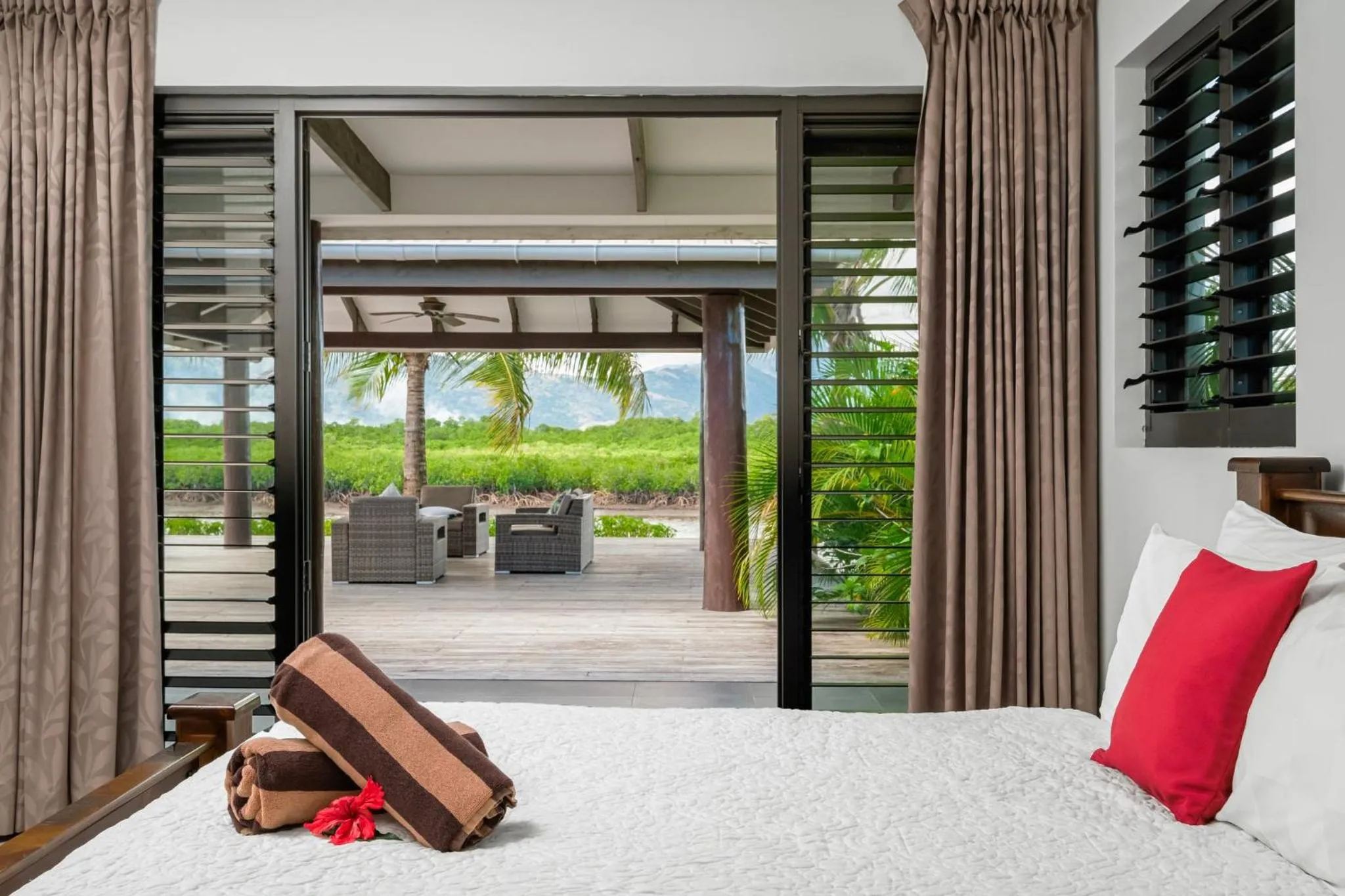 View (from property/room), Bed in Naisoso Island Villas - Fiji