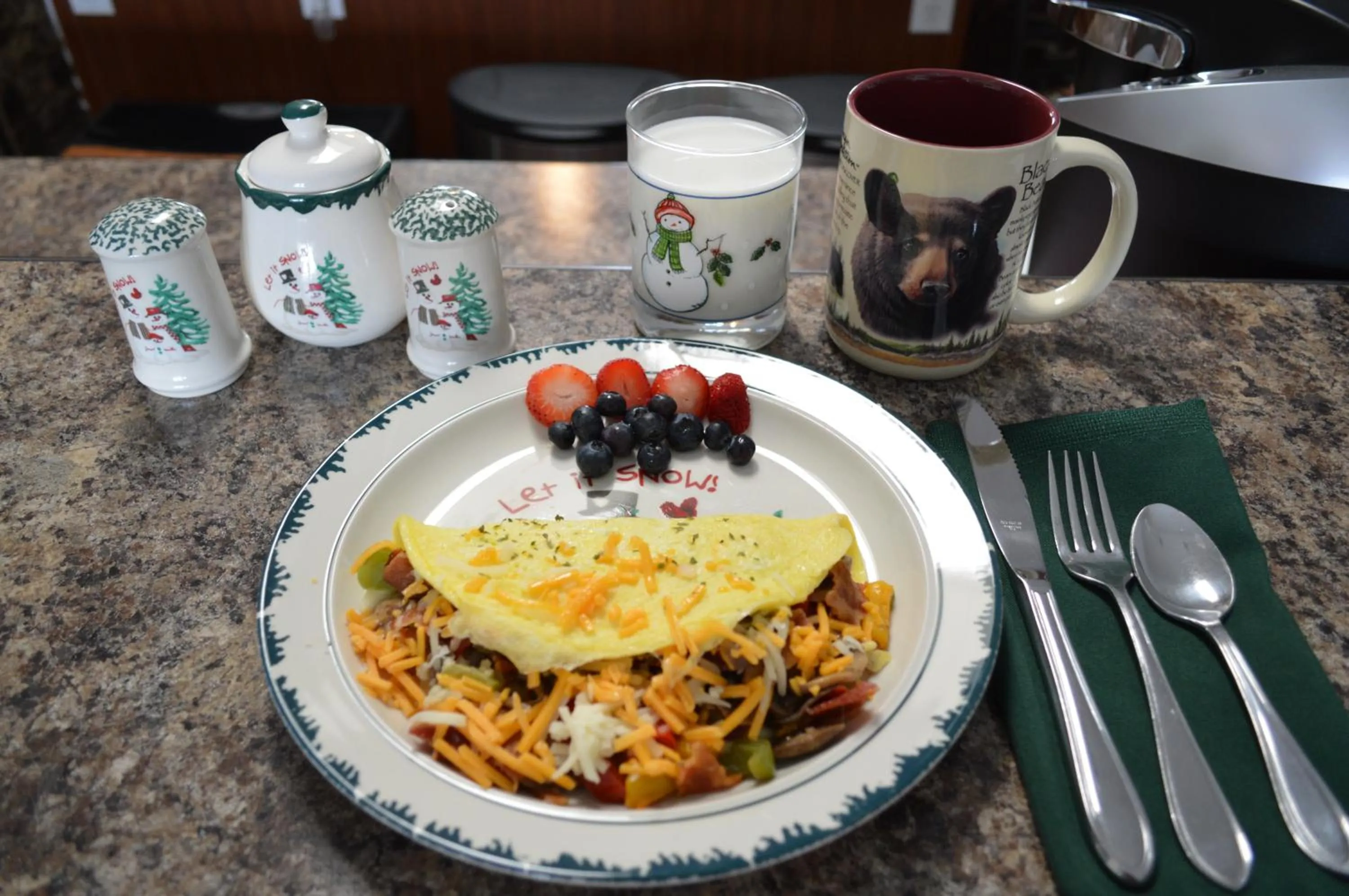 American breakfast in The Bear's Den B&B