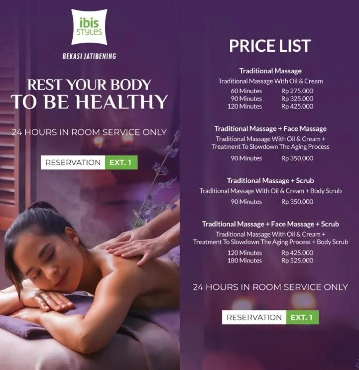 Spa and wellness centre/facilities in ibis Styles Bekasi Jatibening