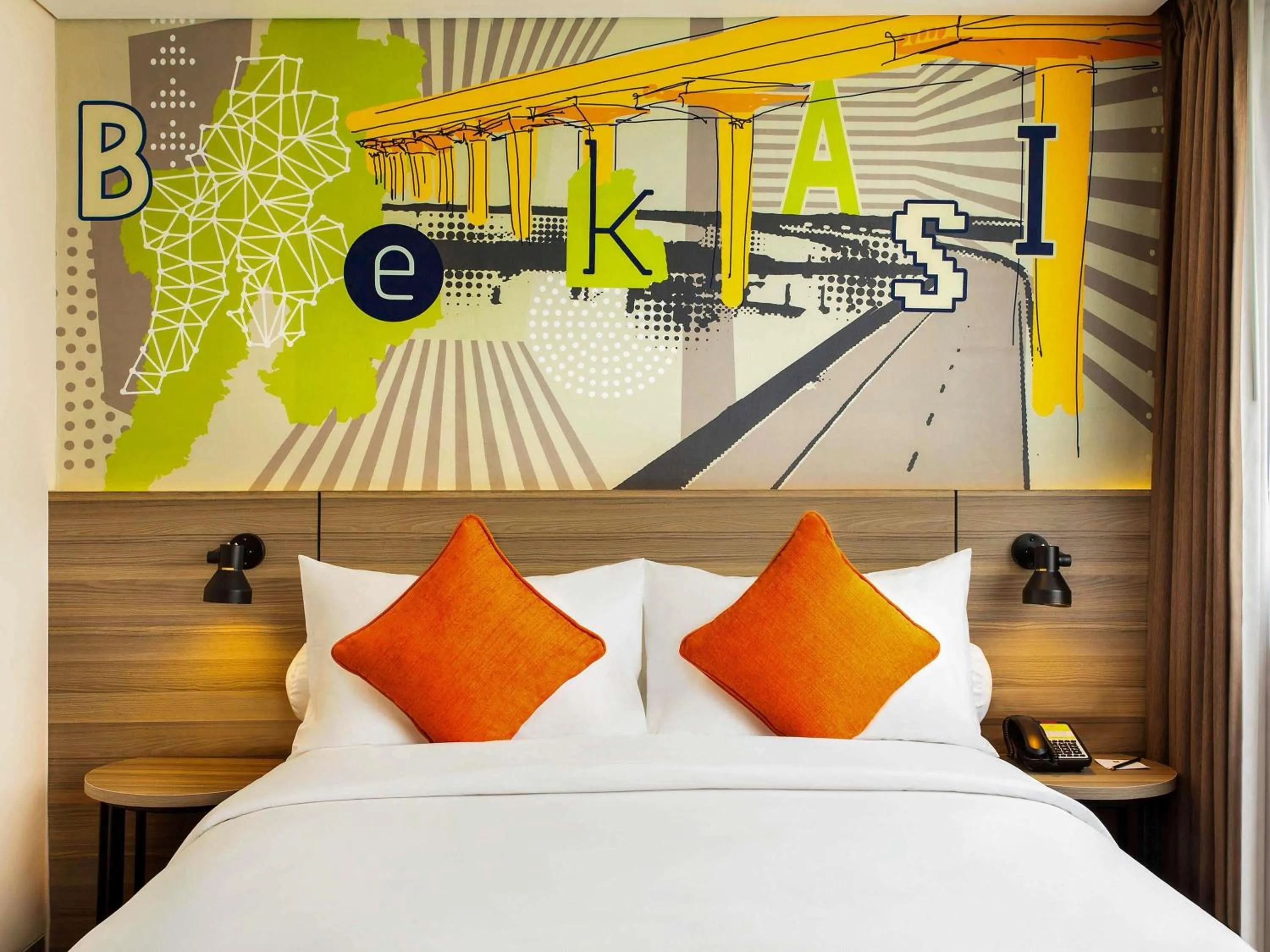 Bedroom, Bed in ibis Styles Bekasi Jatibening
