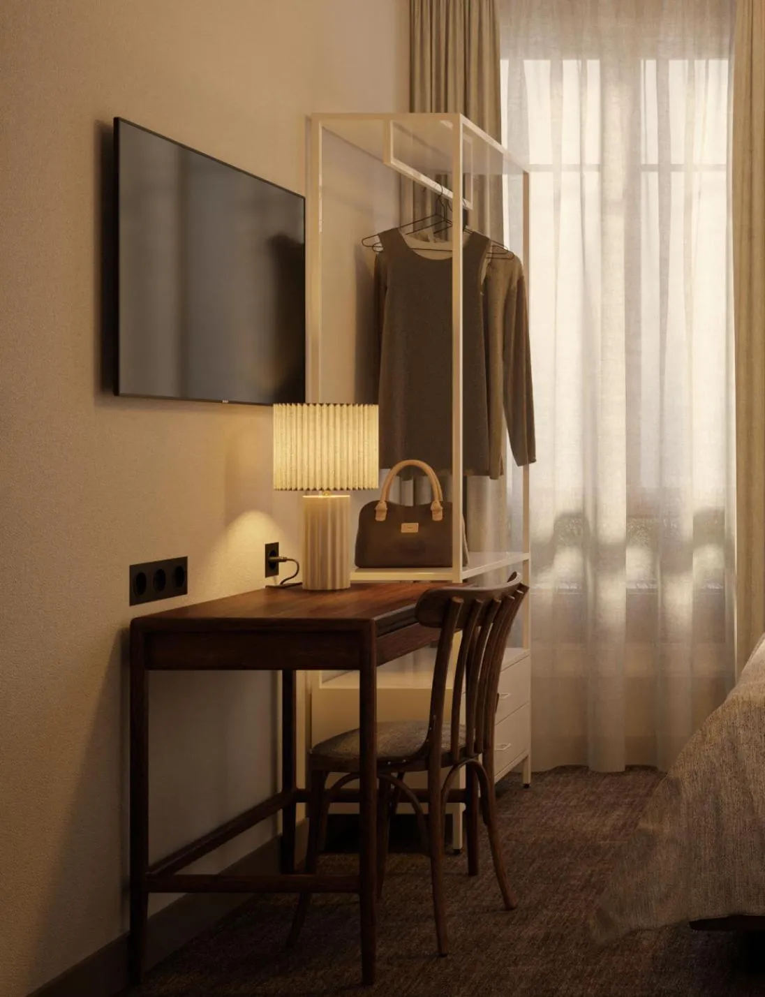 TV and multimedia, Bed in Hôtel Beaurepaire