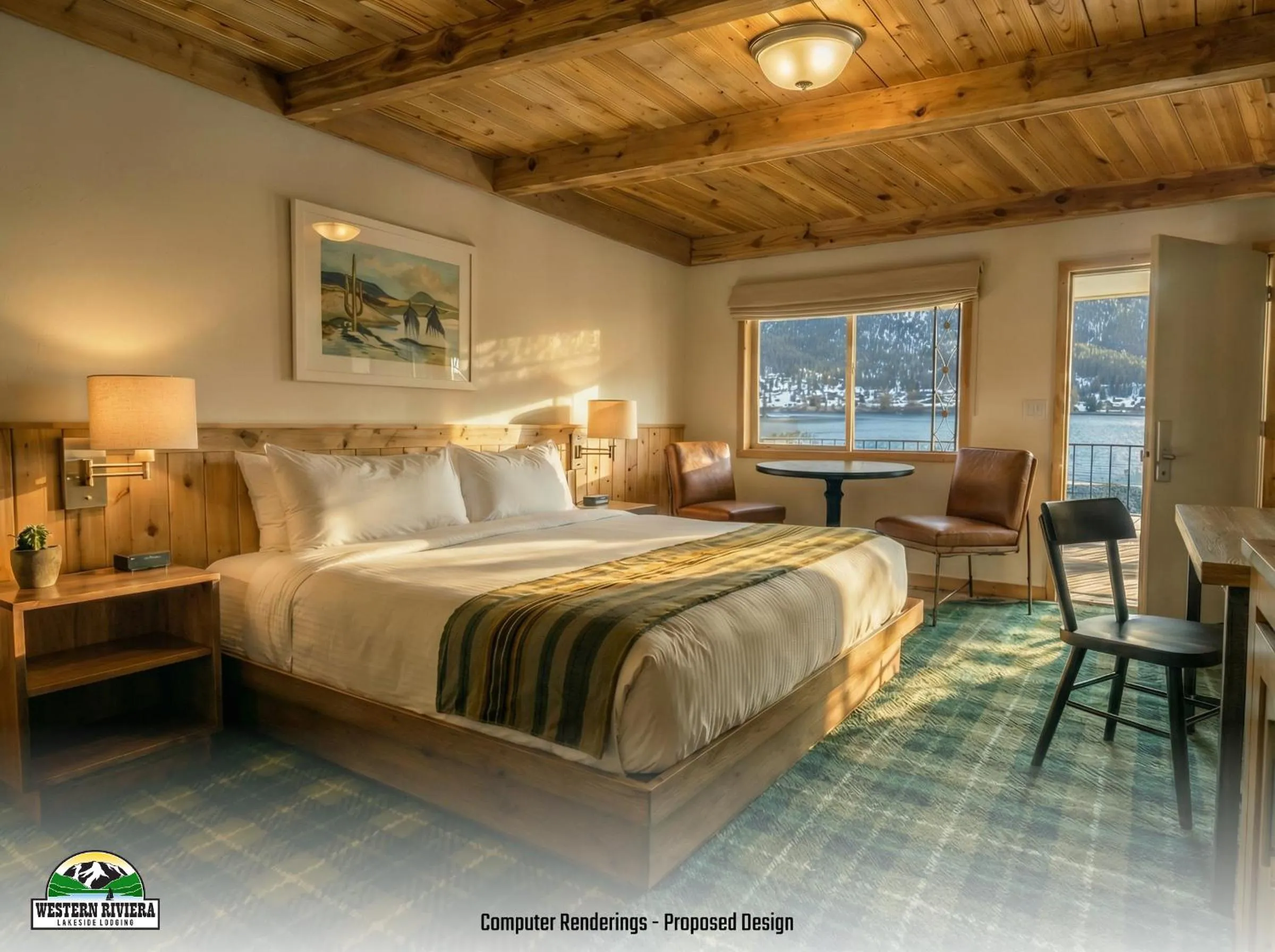 Bed in Western Riviera Lakeside Lodging