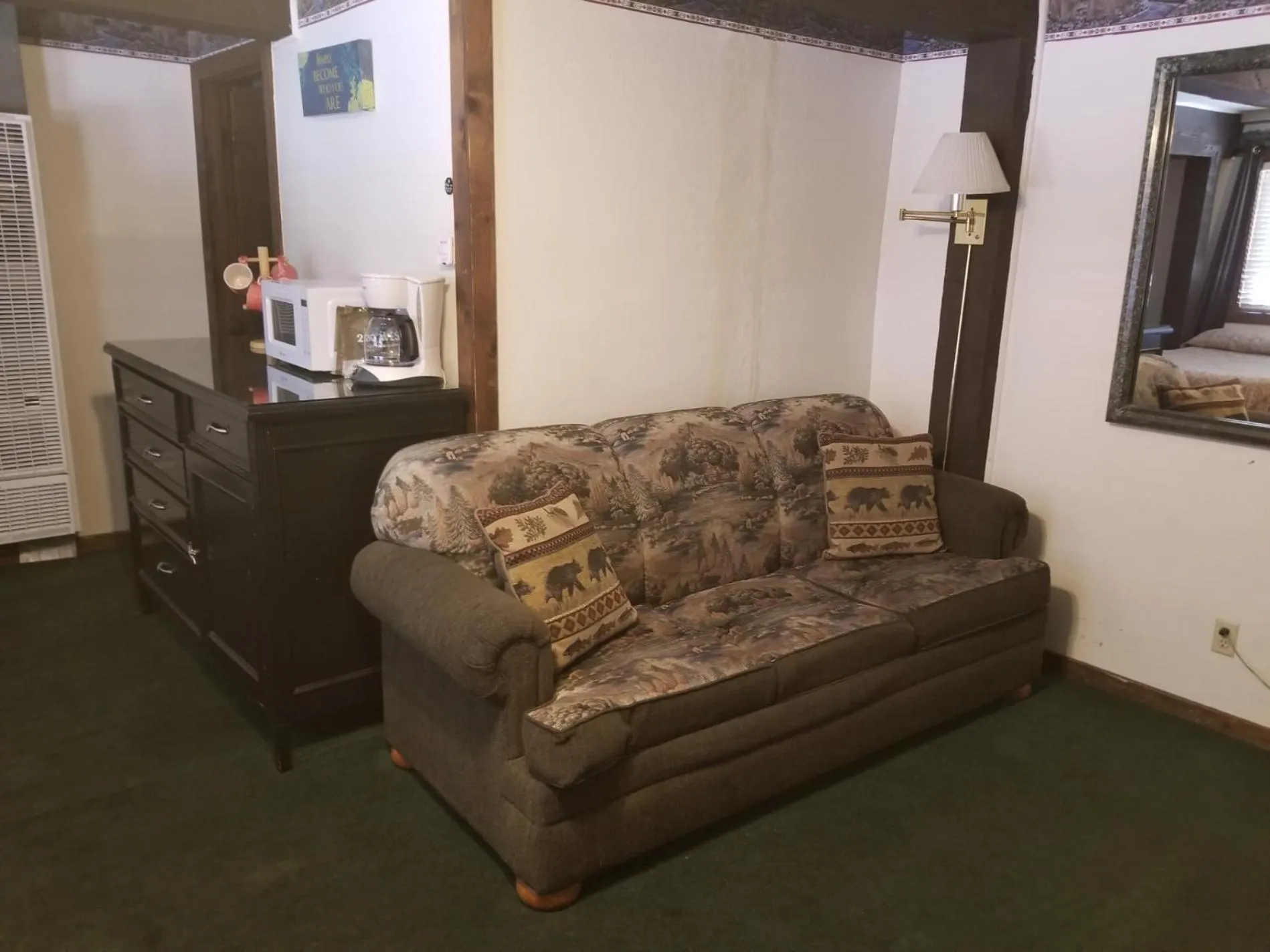 Seating area in Timberline Lodge