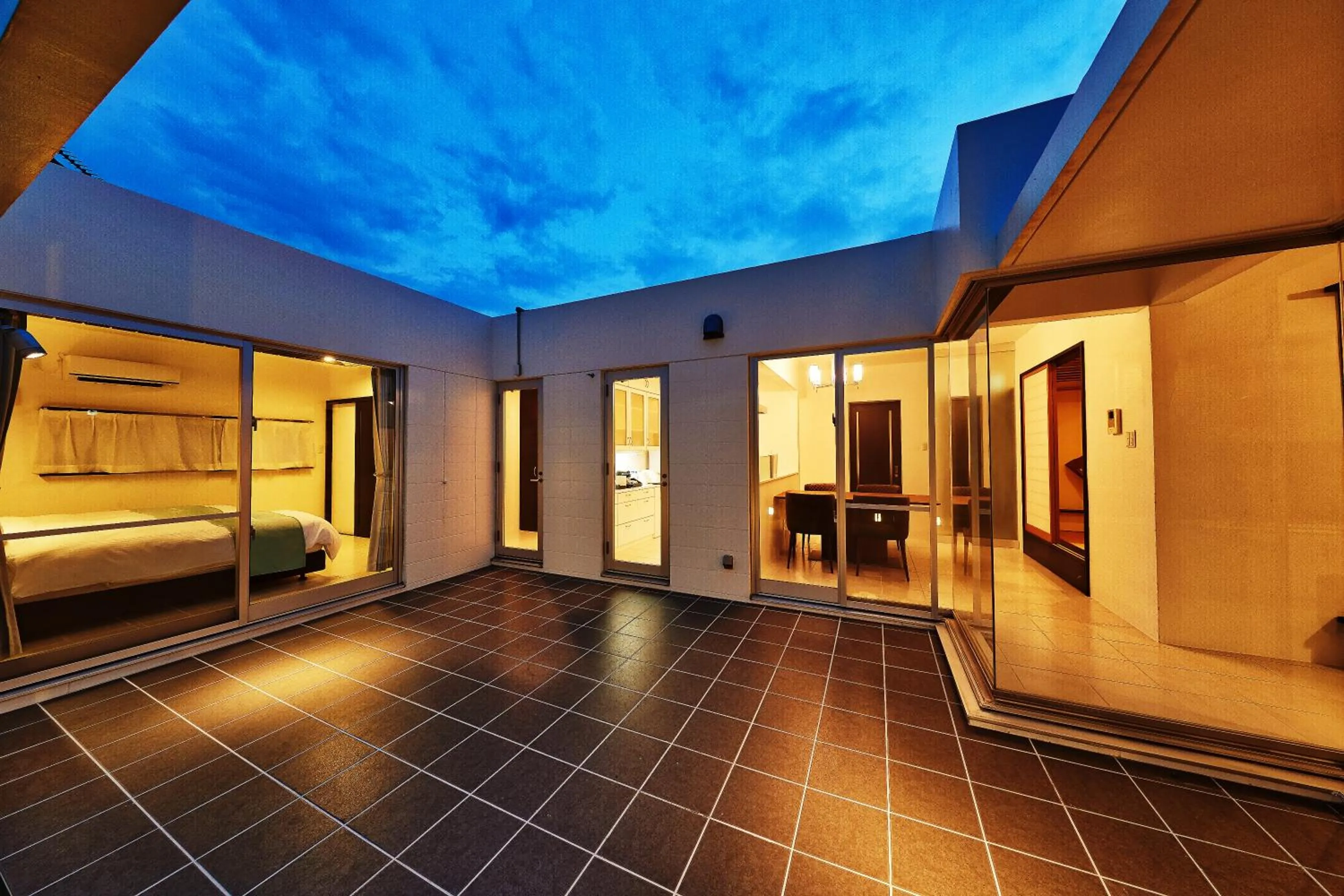 Night, Bed in Sky Villa Toyohara