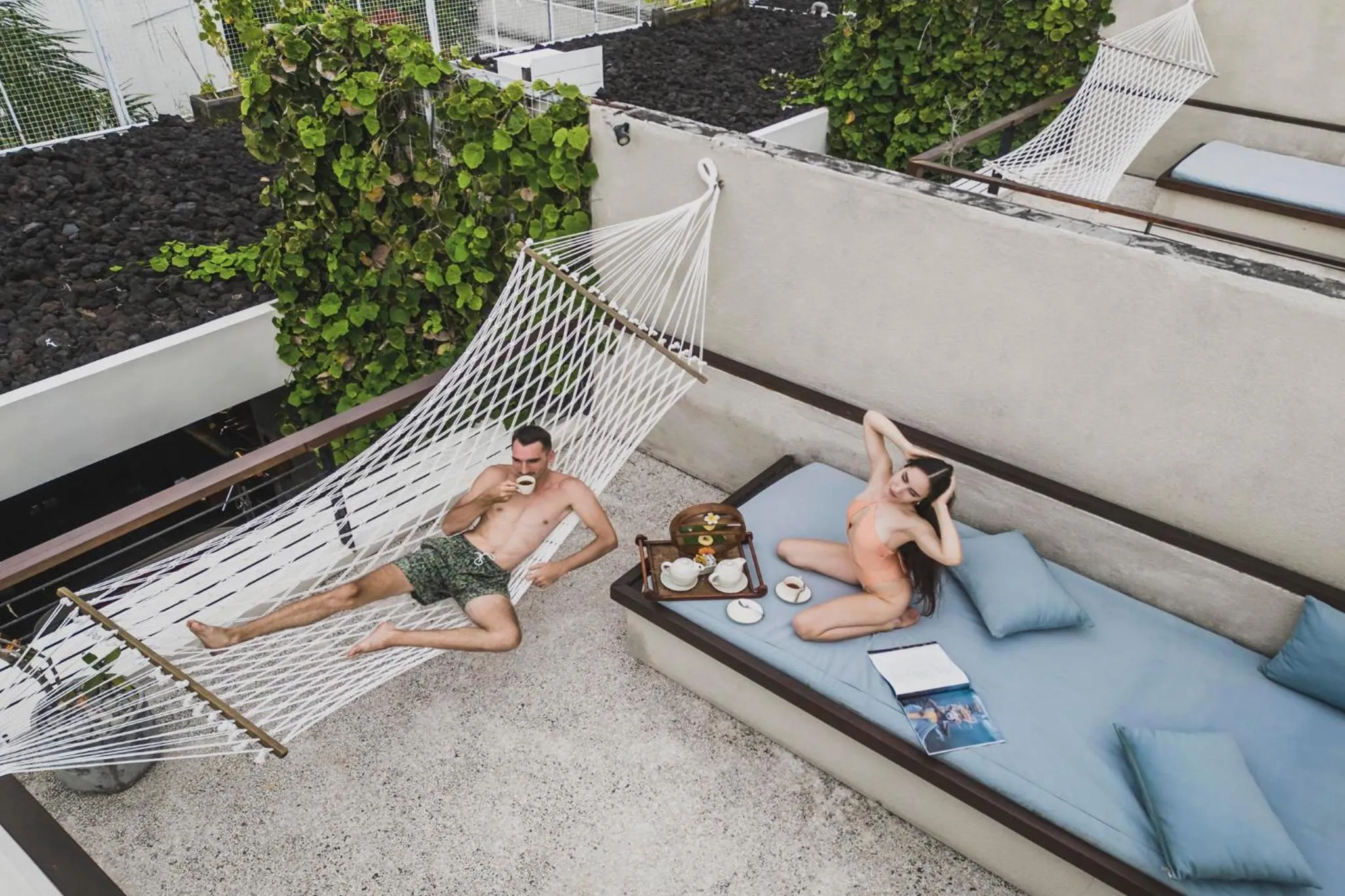 Seating area in Ayona Villa Seminyak by Ini Vie Hospitality