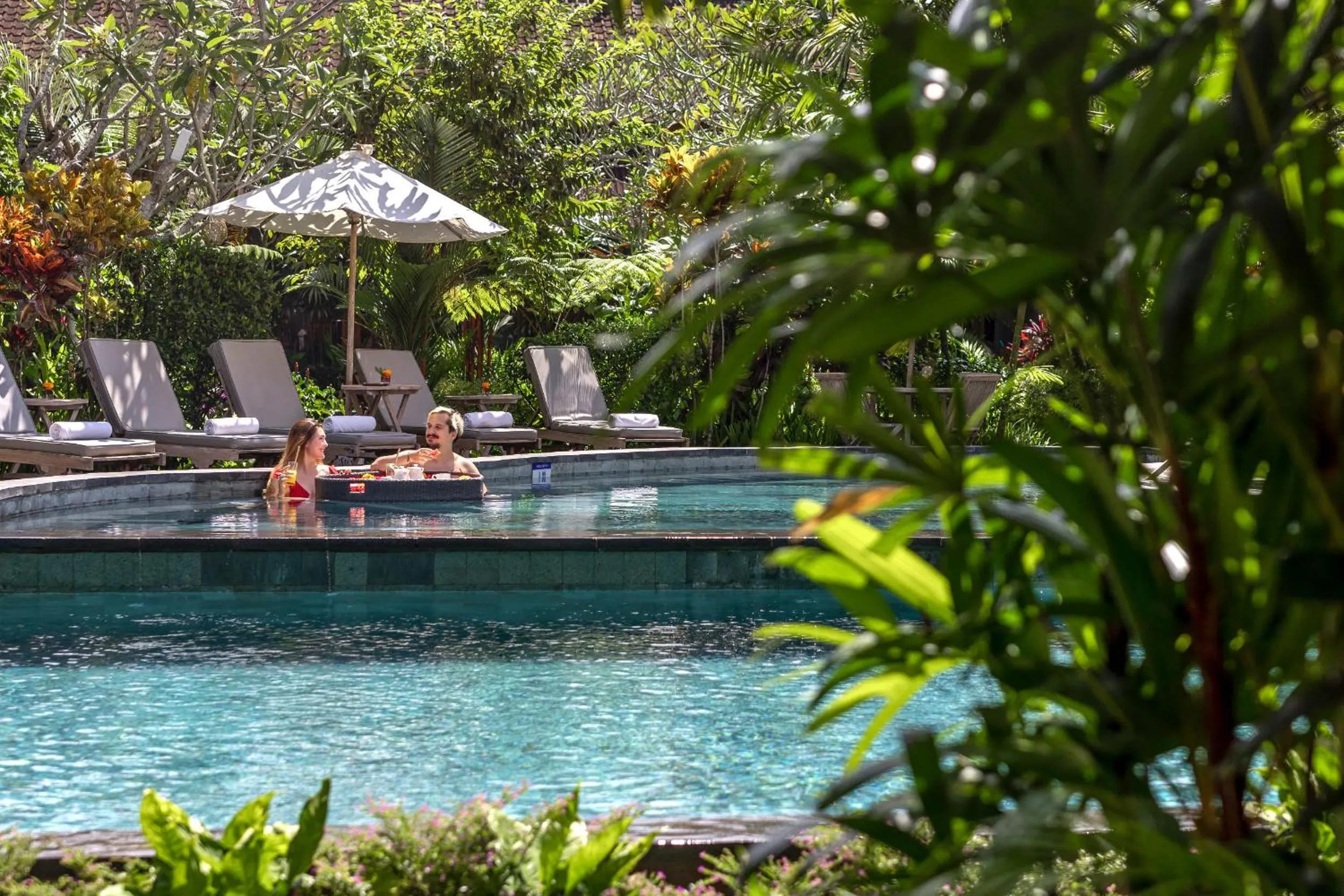 Pool view in Kailash Suites by GenuineHost