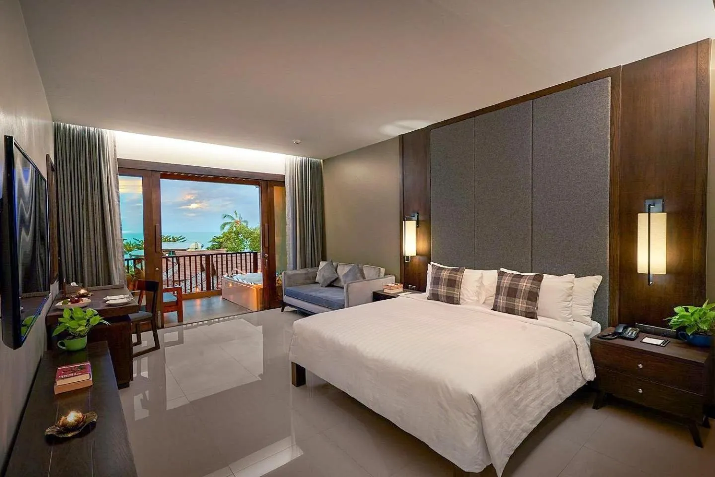 Bed in Khanom Beach Resort And Spa