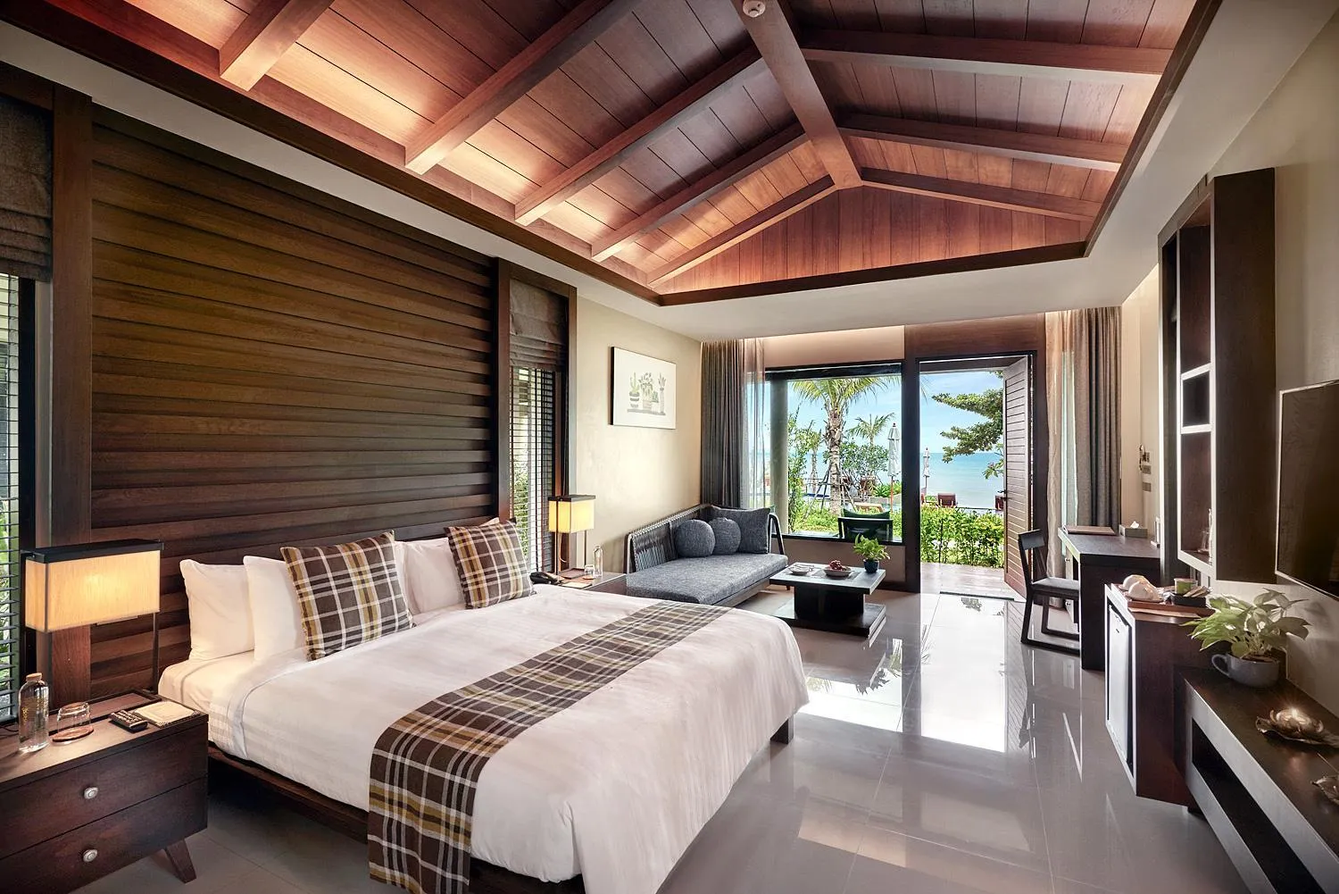 Bed in Khanom Beach Resort And Spa