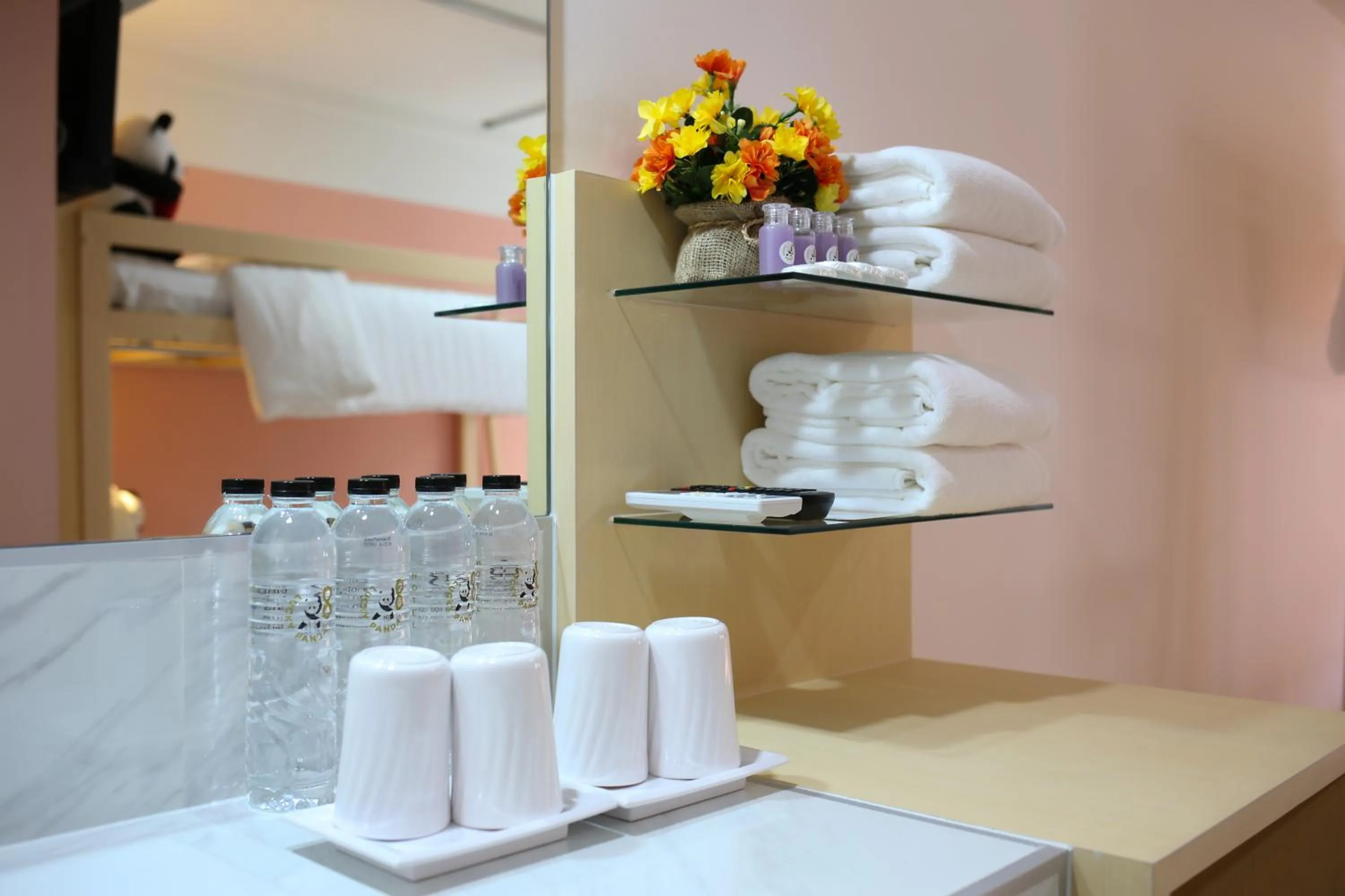 Bed in Lucky panda Hotel