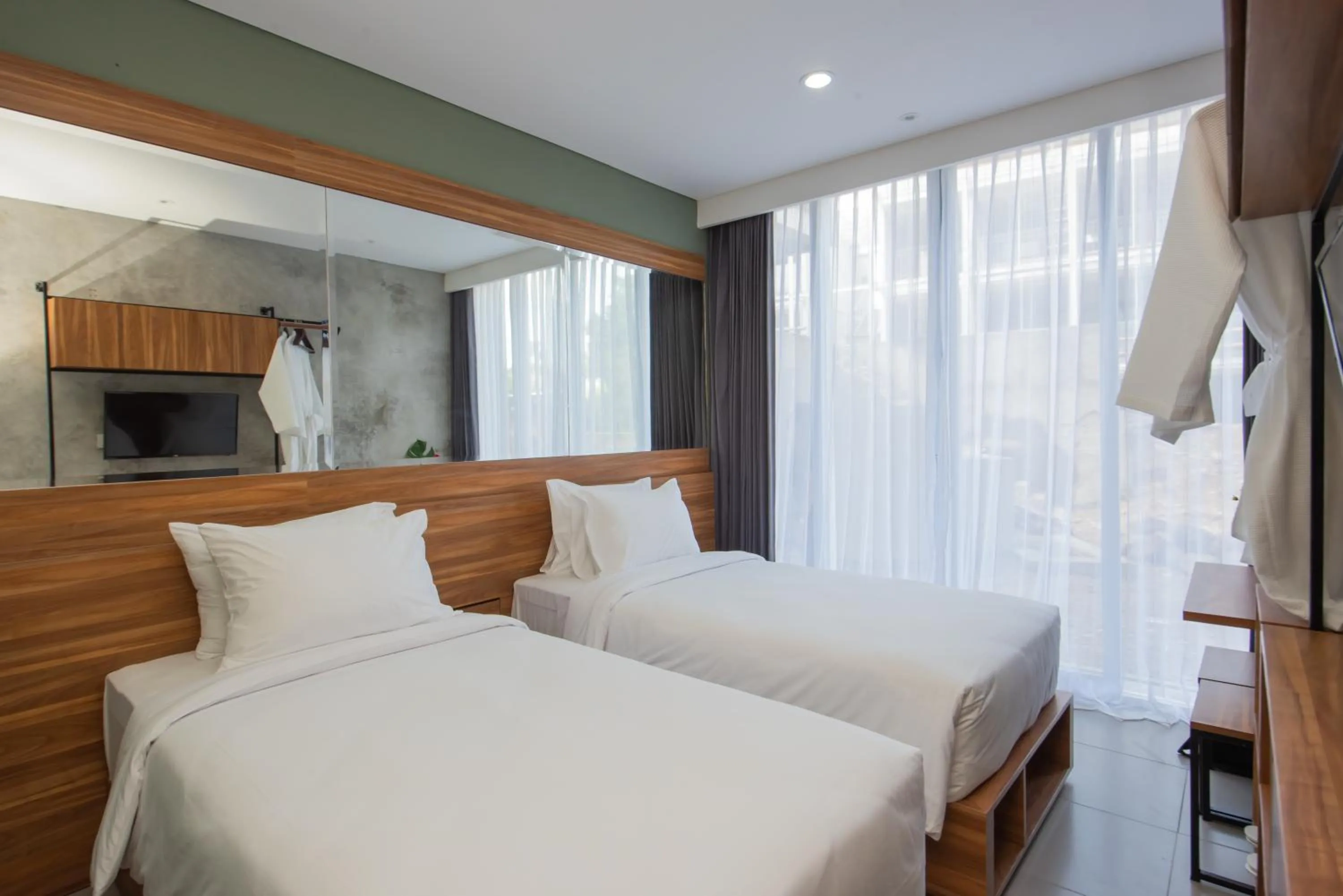 Bed in Rimbun Canggu Hotel