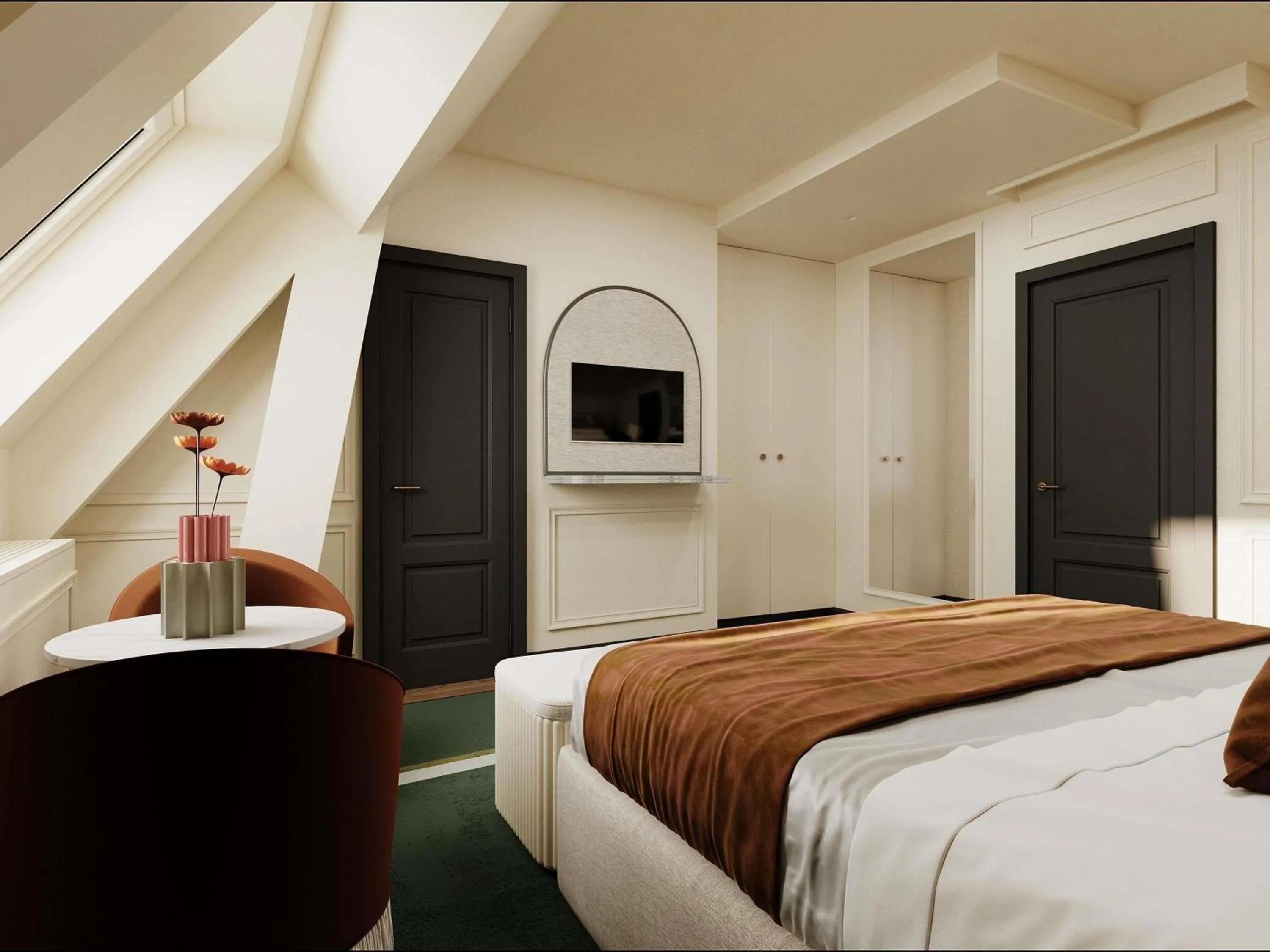 Bedroom, Bed in l'Echiquier Opéra Hotel Paris - MGallery Collection