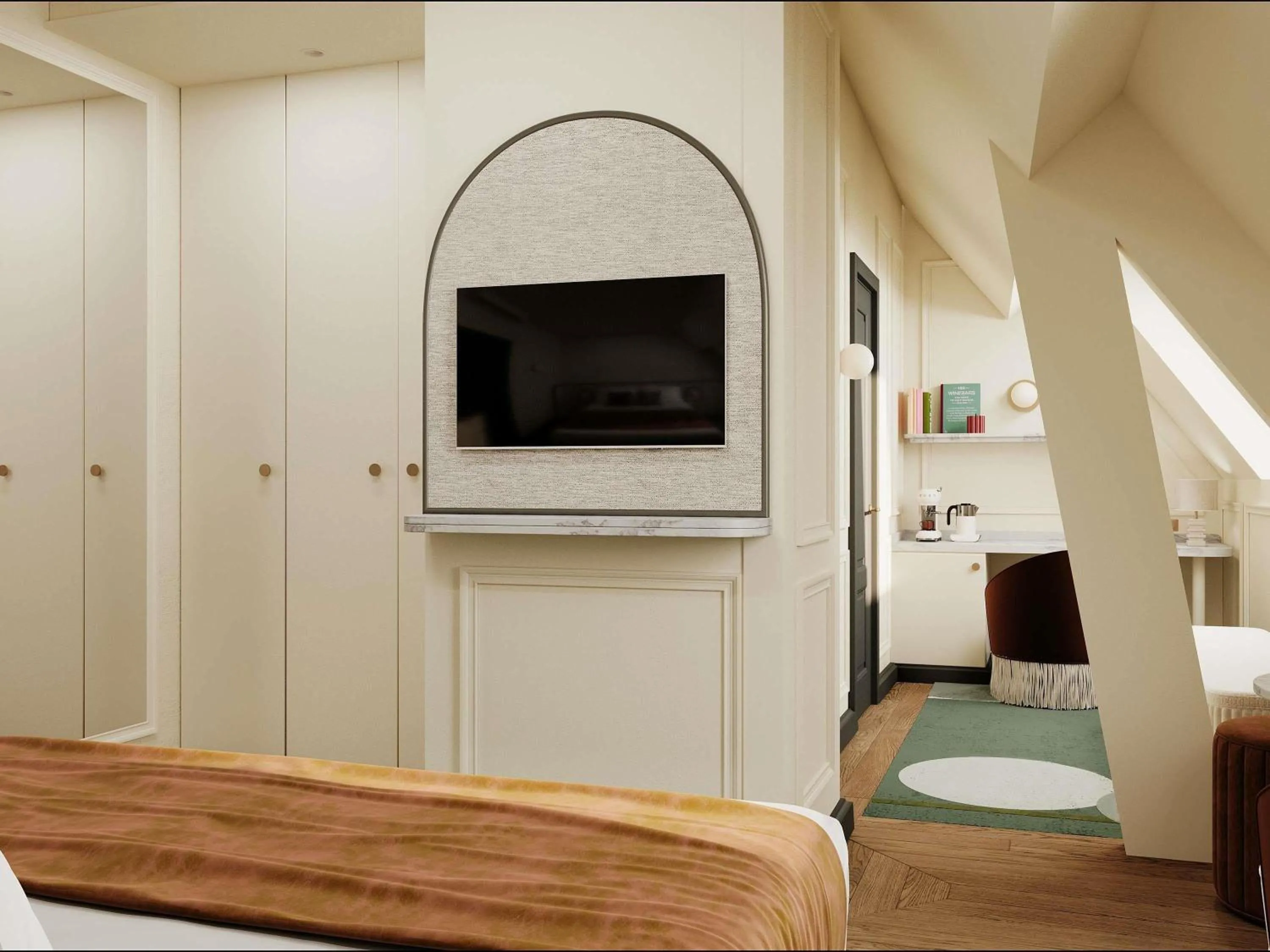 Bedroom, Bed in l'Echiquier Opéra Hotel Paris - MGallery Collection