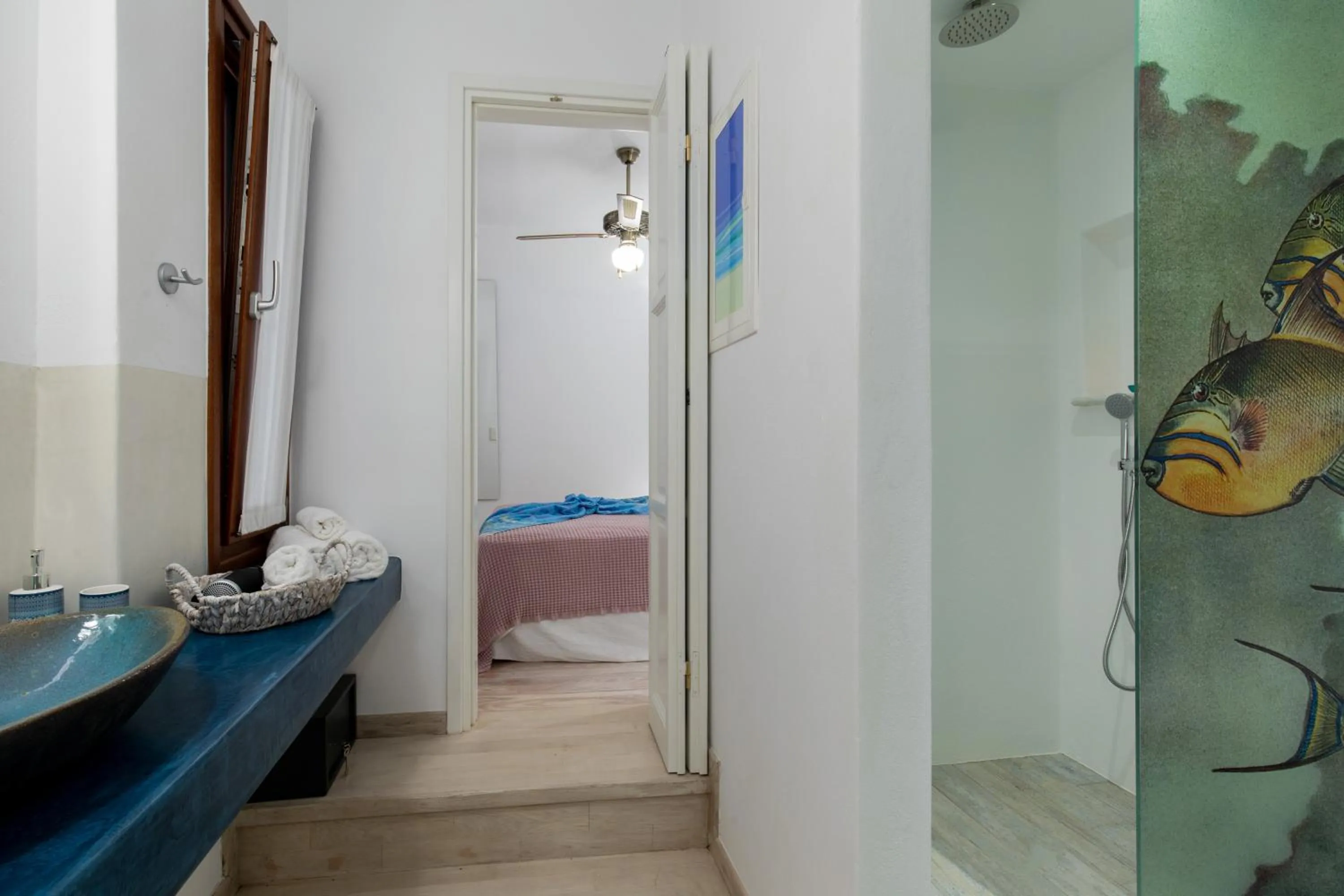 Shower in Arco Naxos Luxury Apartments
