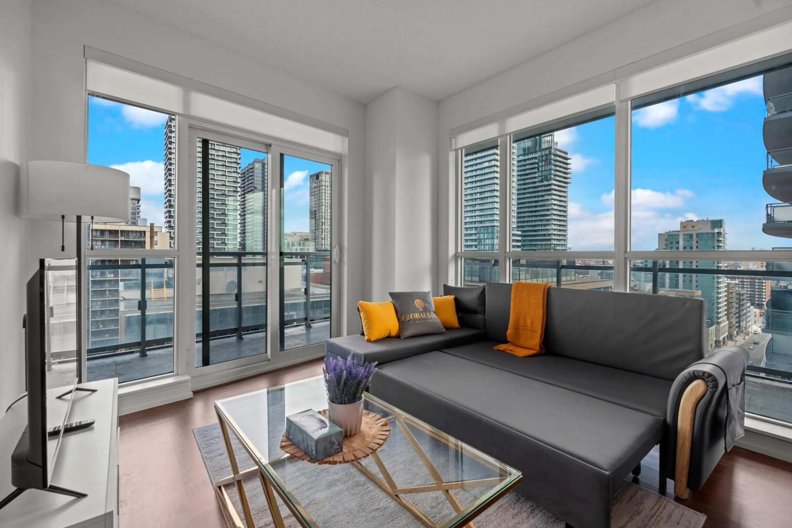 TV and multimedia in Modern Lillian St Apartments by GLOBALSTAY