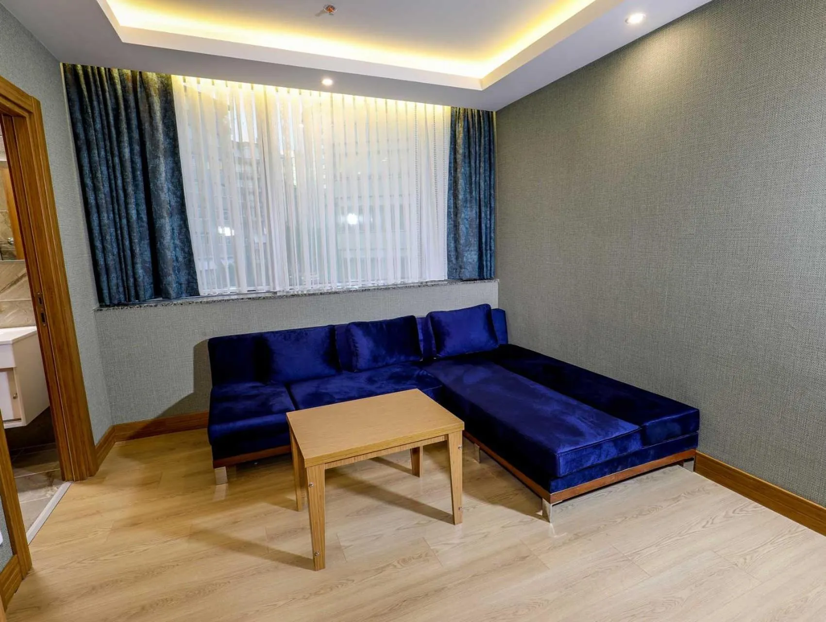 Seating area in Grand Elmira Suites