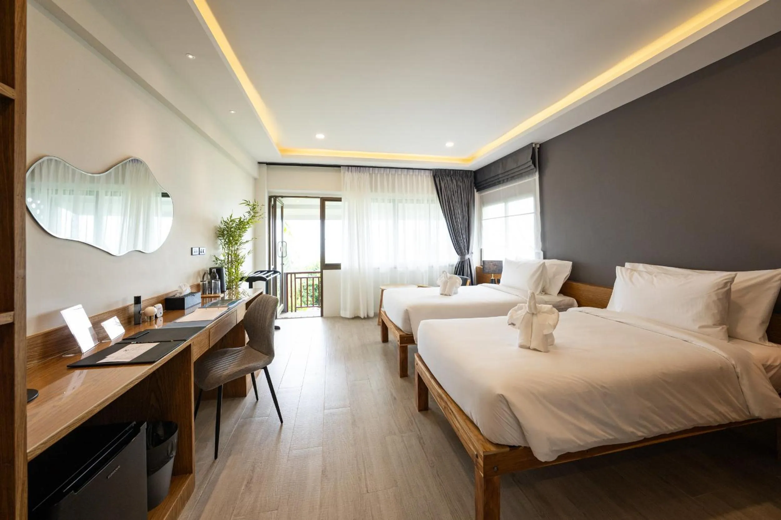 Bed in Vikasa Yoga Retreat