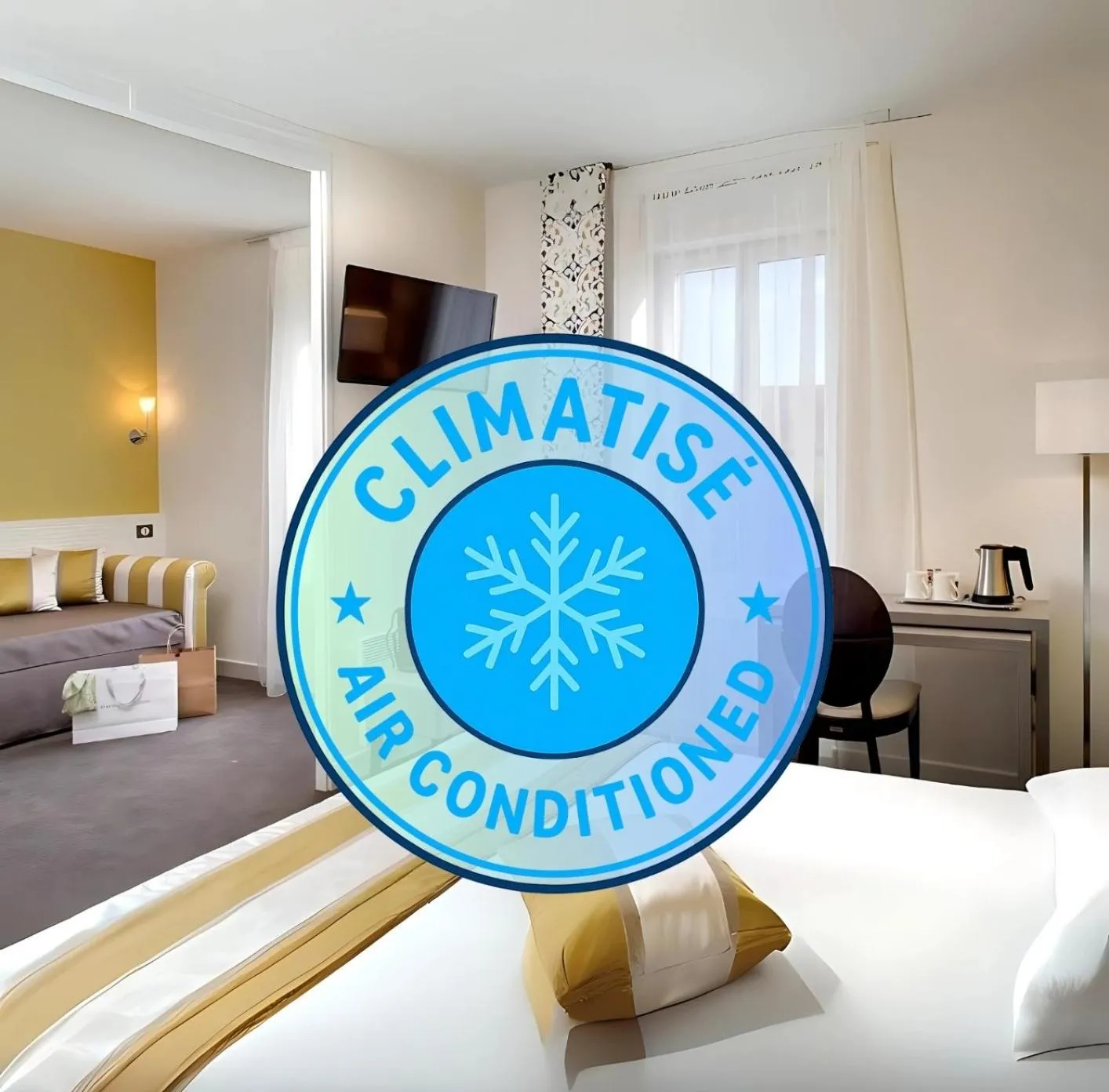 Property building, Bed in HOTEL ARVERNA VICHY - ClT'HOTEL