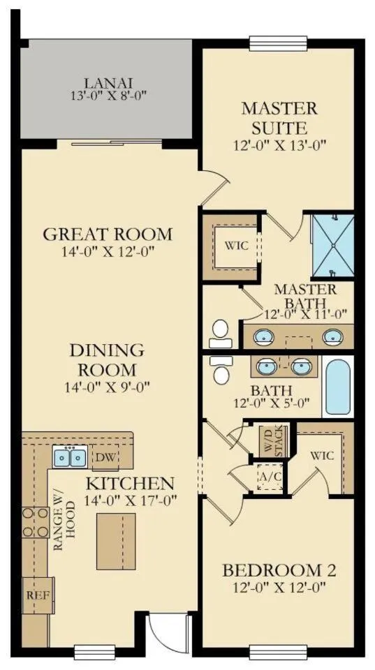 Floor plan in H - New 2 Bedroom Condo - 5 Miles to Disney - Free Water Park