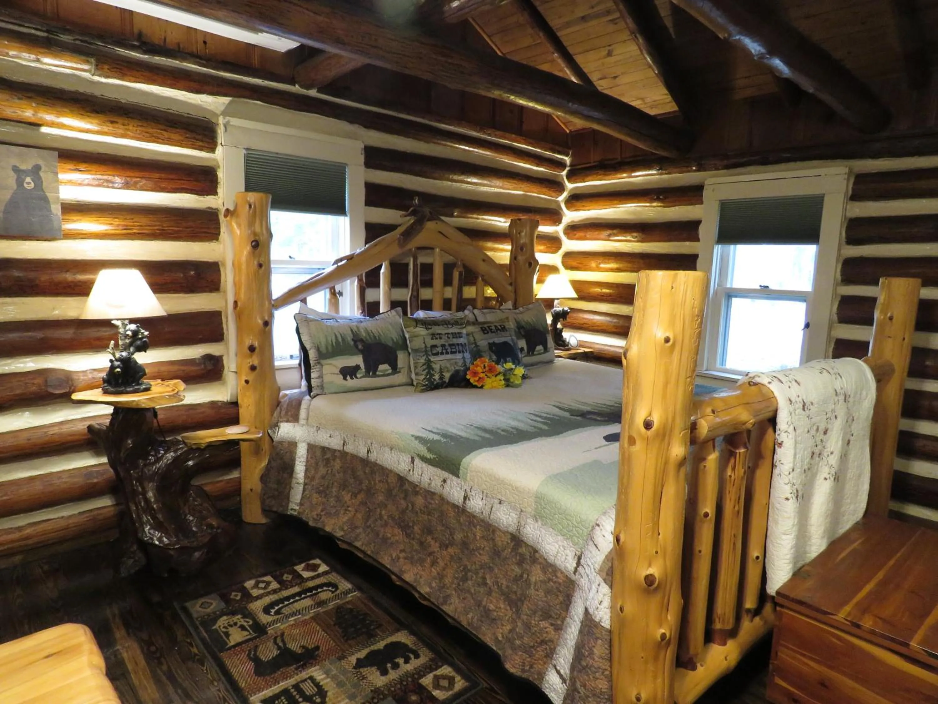 Bed in Tall Pines Inn