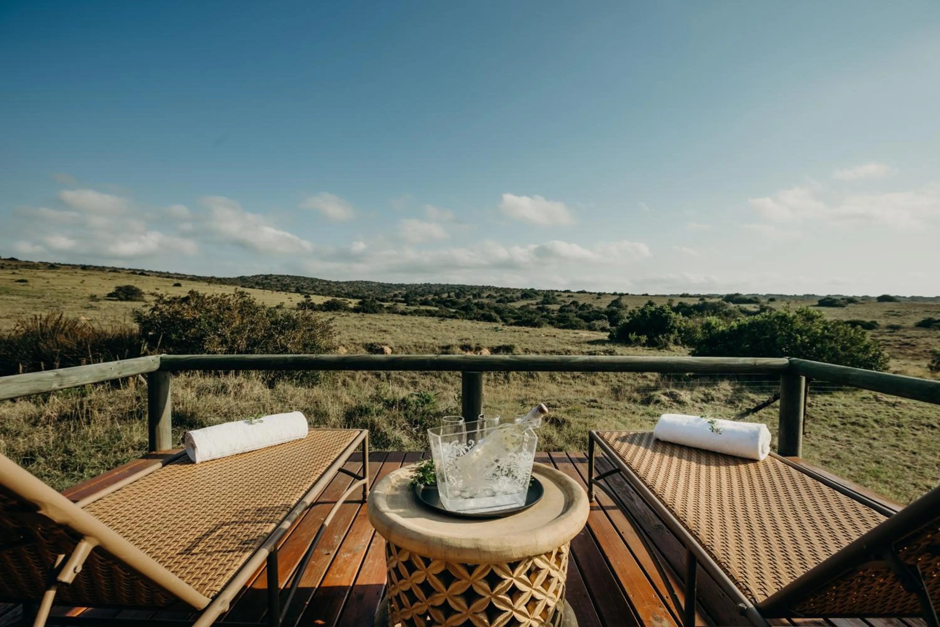 Balcony/Terrace in Hlosi Game Lodge - Amakhala Game Reserve