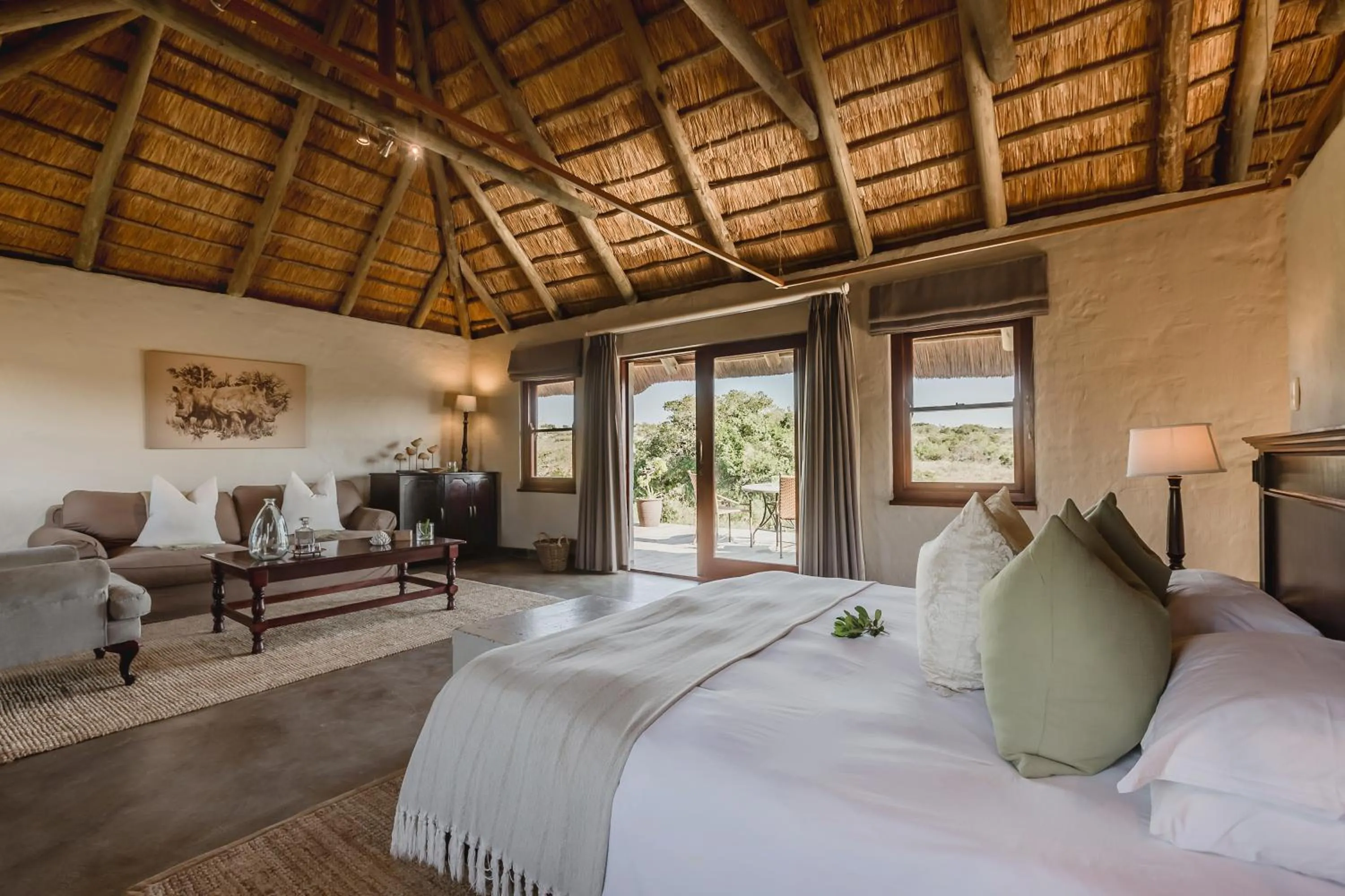 Photo of the whole room, Bed in Hlosi Game Lodge - Amakhala Game Reserve