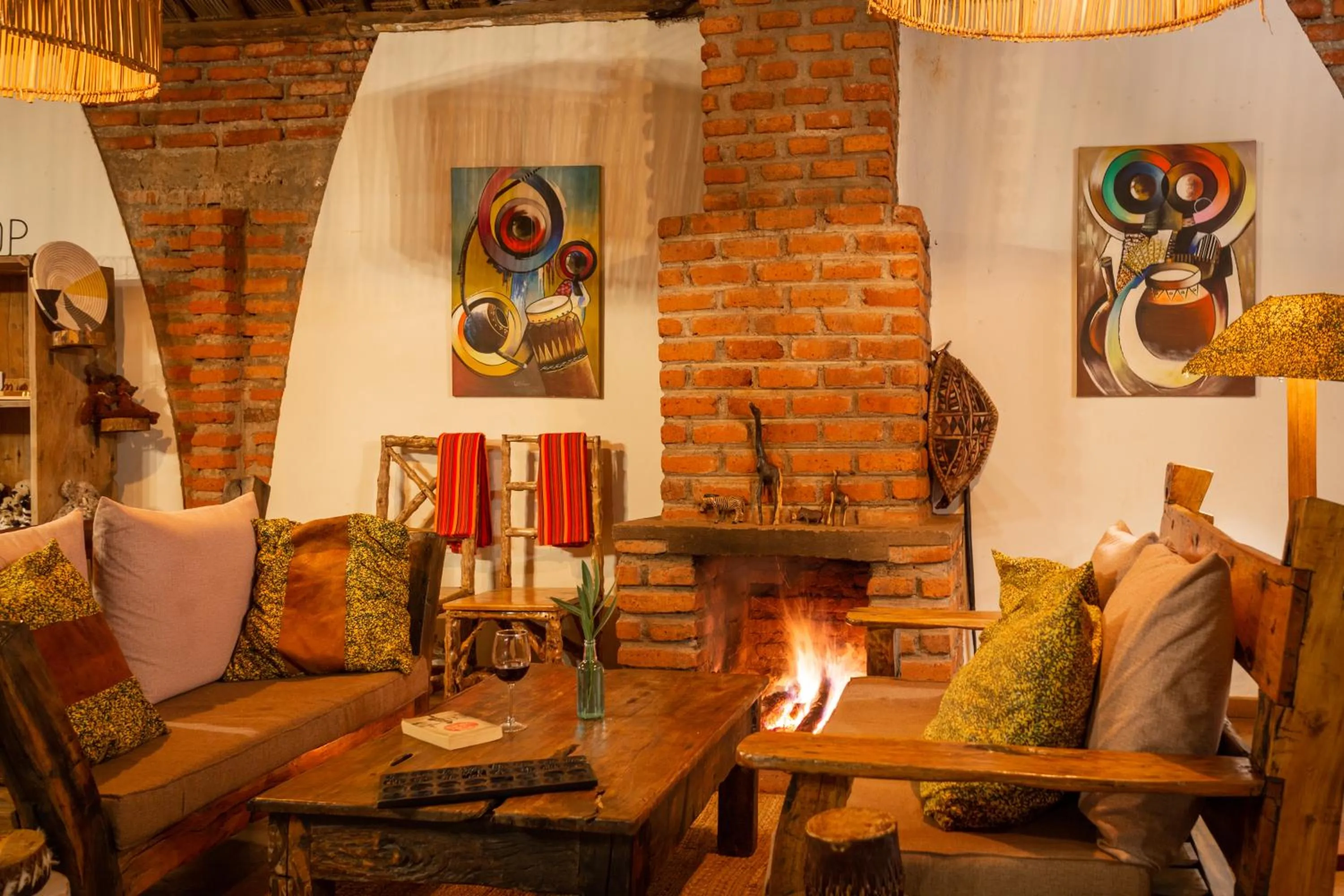 fireplace in Karatu Tented Lodge