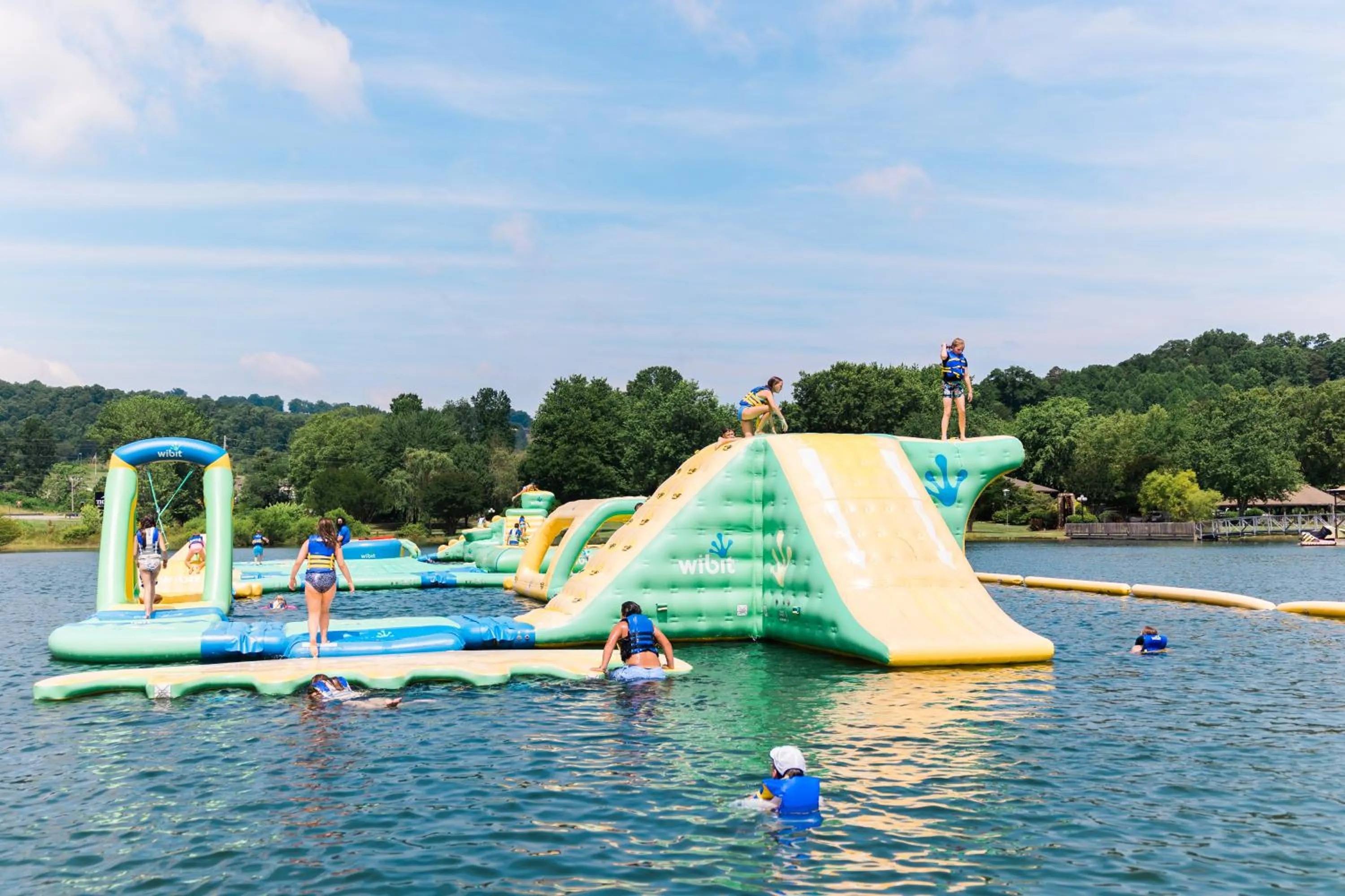 Aqua park in The Ridges Resort on Lake Chatuge