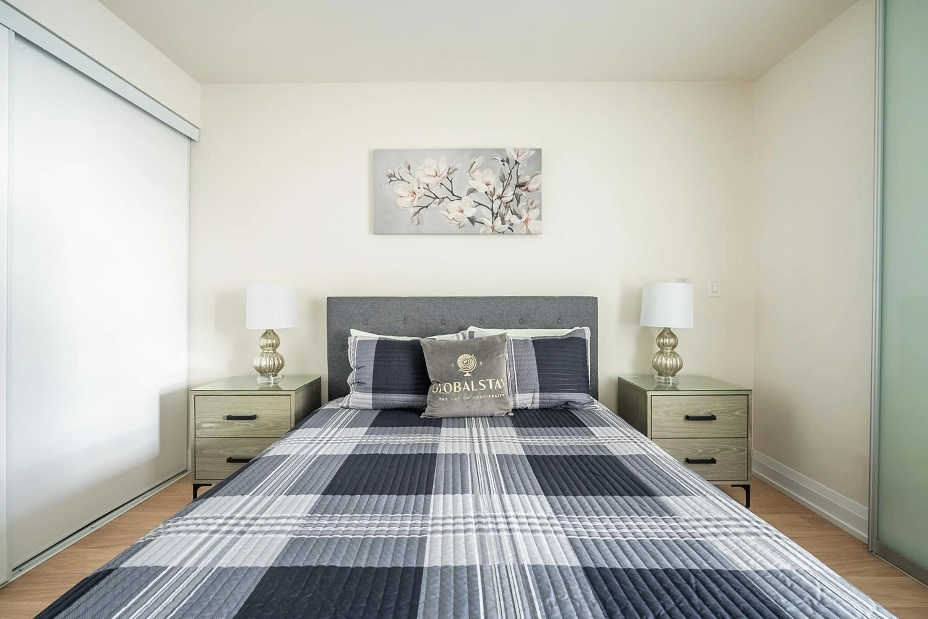 Bed in GLOBALSTAY Modern Apartments in North York Skyscraper