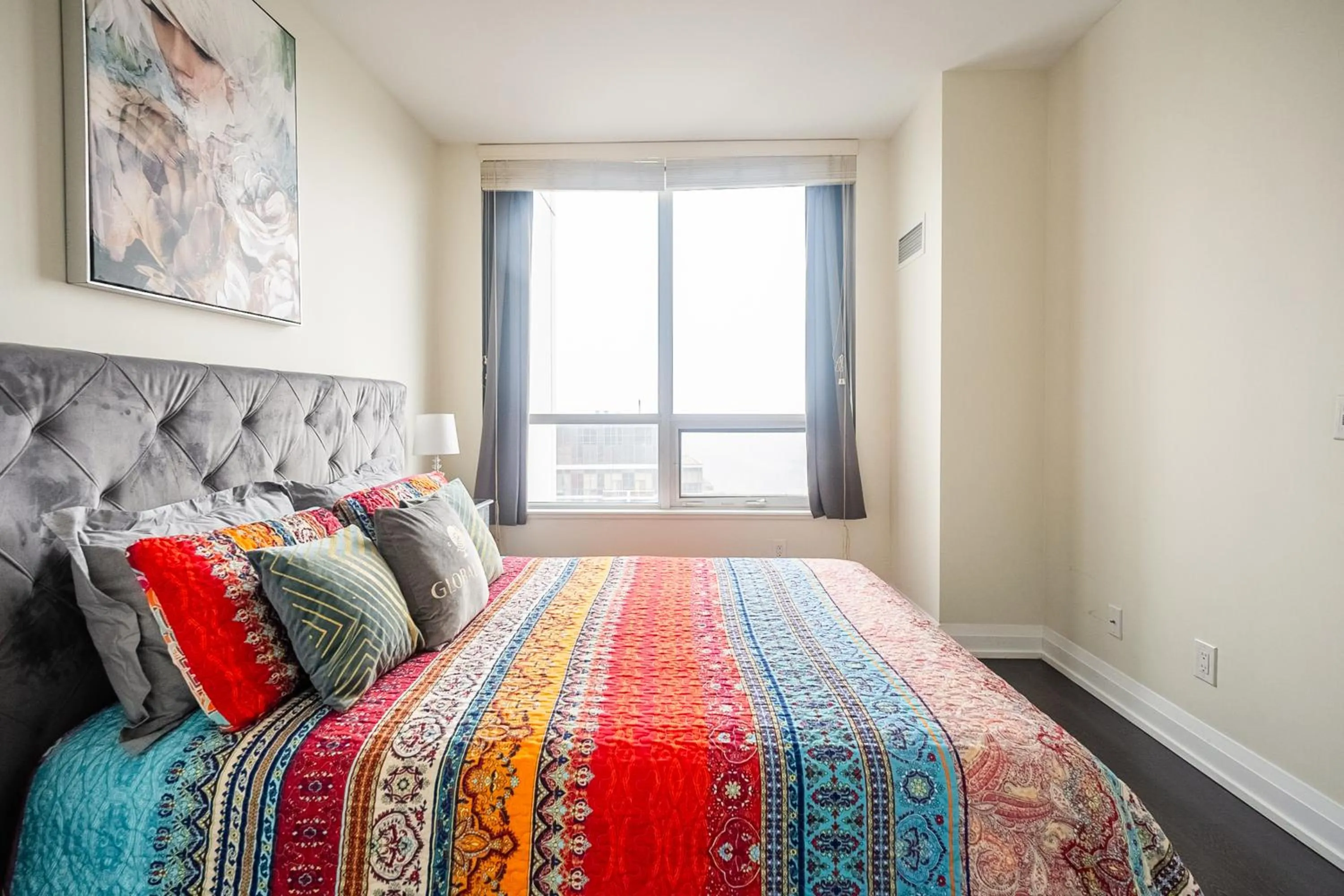 Bed in GLOBALSTAY Modern Apartments in North York Skyscraper