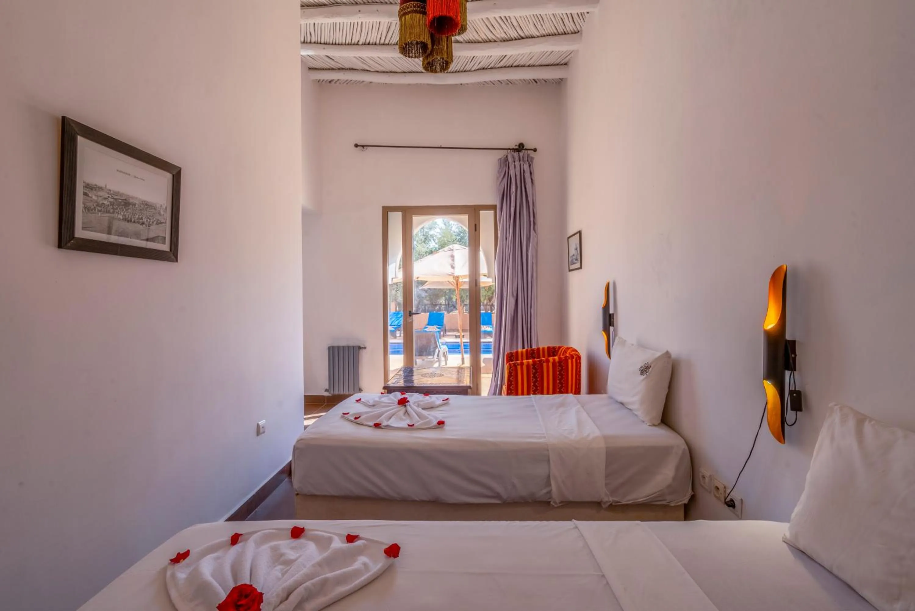 Bed in Taj Atlas Wellness Boutique Hôtel & Spa